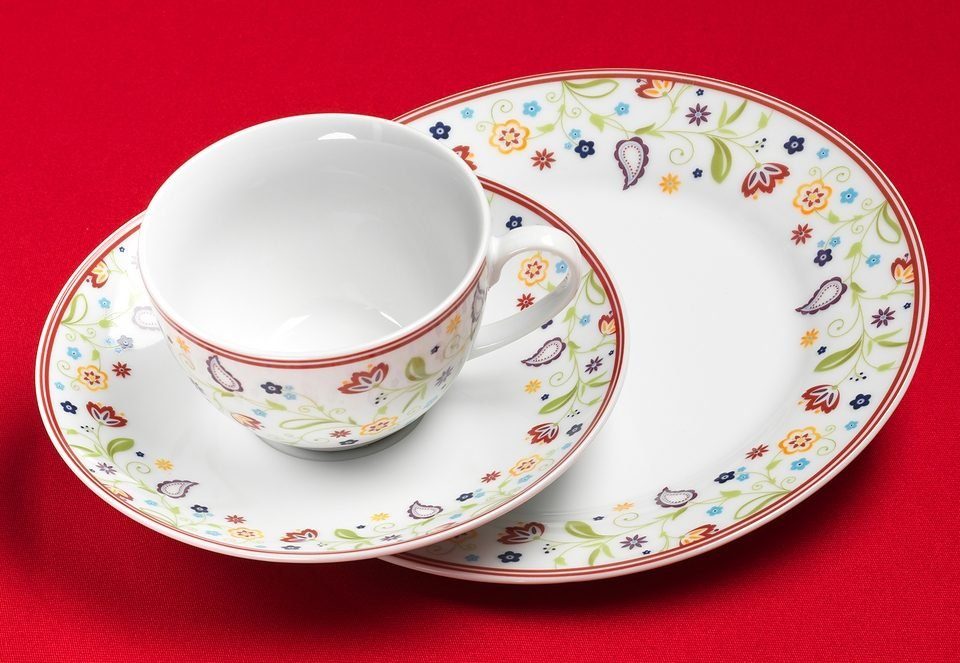 Ritzenhoff & Breker Kaffeeservice Doppio Shanti, Geschirr-Set, Service (18-tlg), 6 Personen, Porzellan, 18 Teile, für 6 Personen