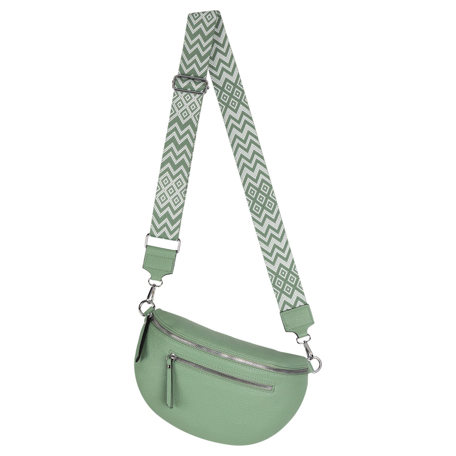 EAAKIE Gürteltasche Bauchtasche Umhängetasche Crossbody-Bag Kunstleder Italy-Design, als Schultertasche, CrossOver, Umhängetasche tragbar