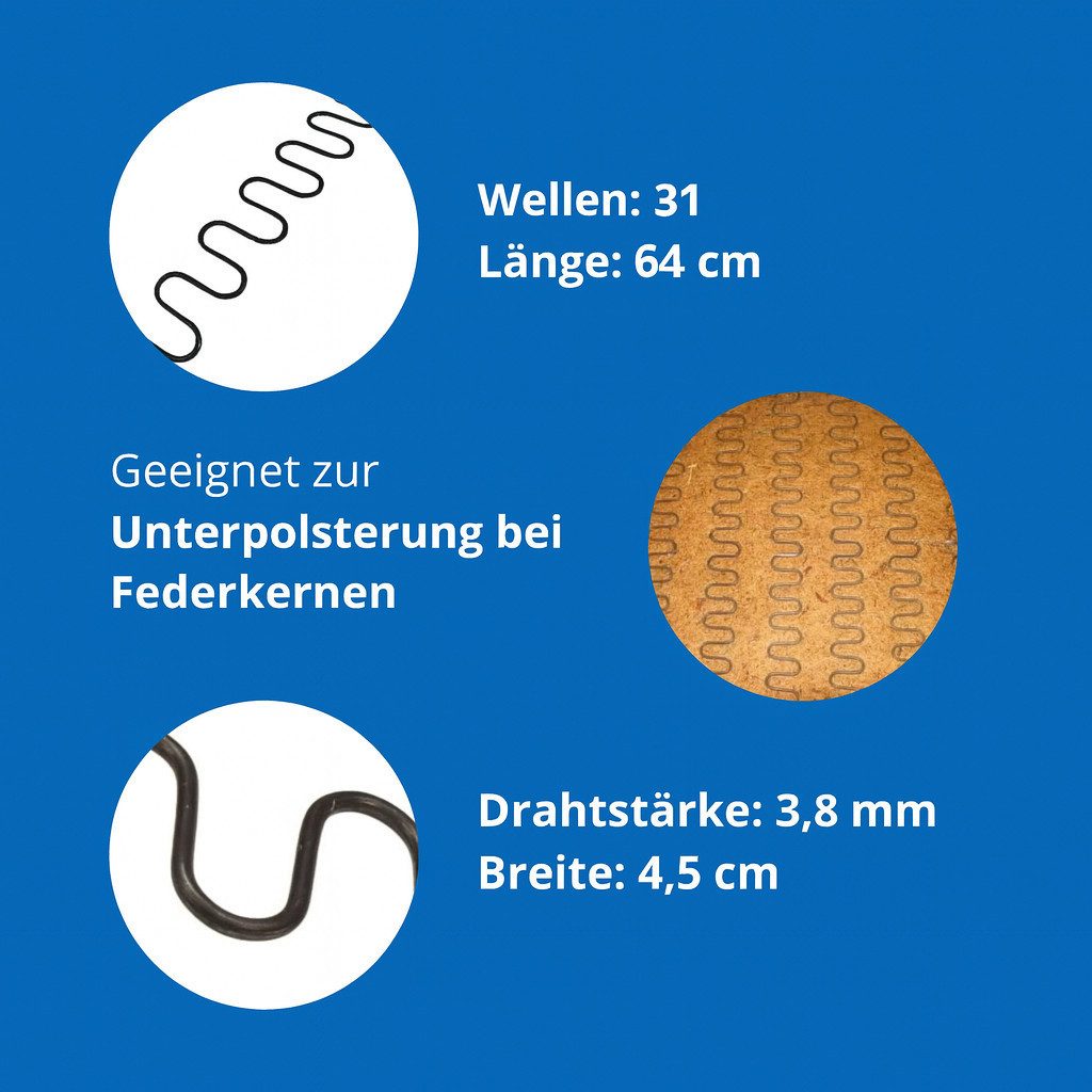 Heiro Nachfüllpack Nosag Wellenfeder 64cm x 4,5cm Stärke 3,8mm – Bild 2 von 4