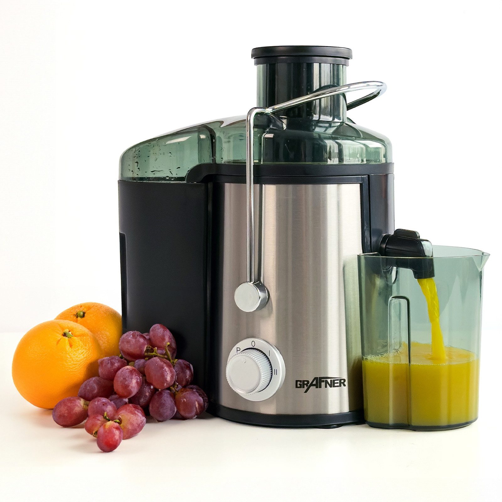 Grafner Соковыжималки Соковыжималки für Obst und Gemüse aus Edelstahl, 400,00 W, Tresterbehälter 1,5l, Saftbehälter 450ml