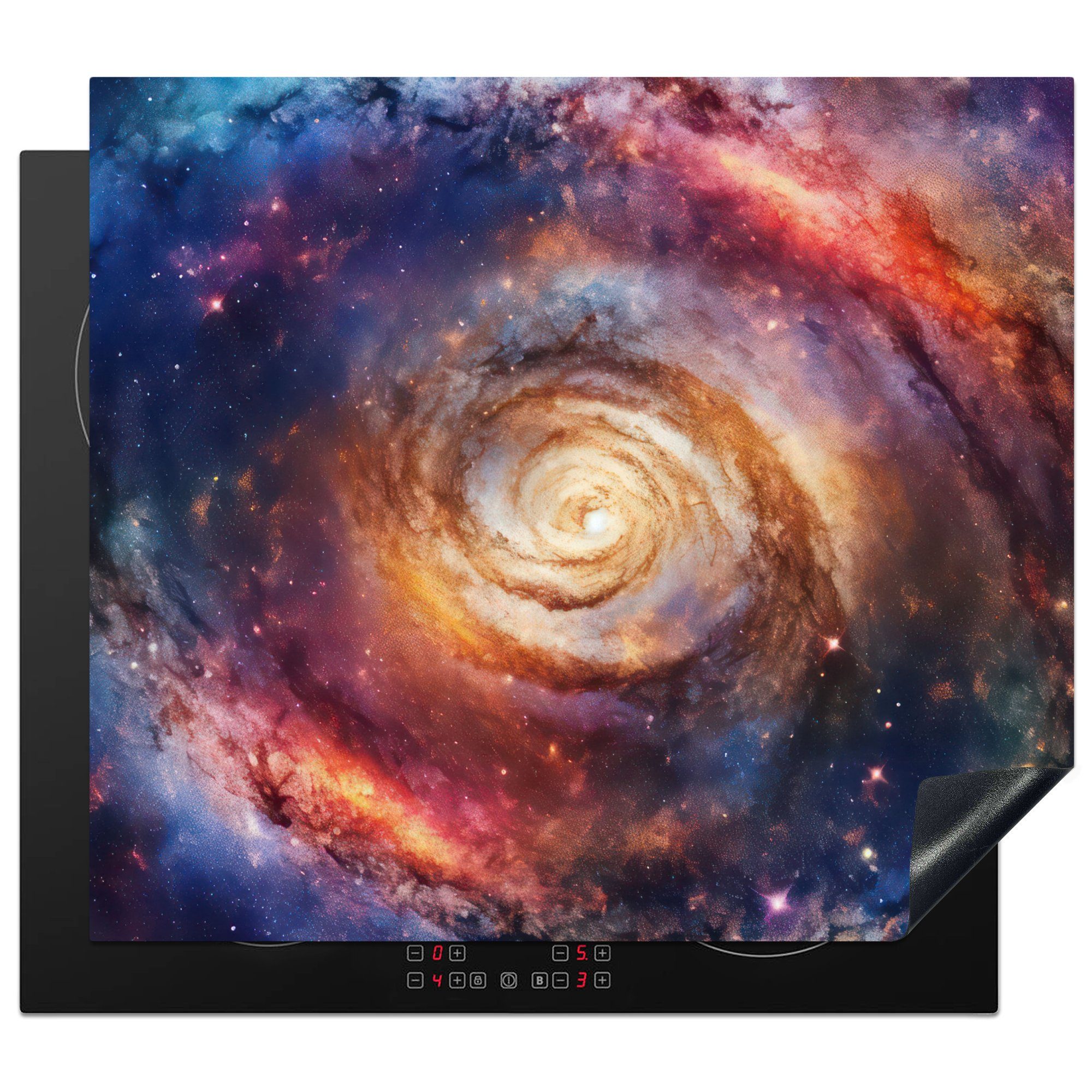 Sternenhimmel - Weltraum, cm, - Vinyl, tlg), Milchstraße Ceranfeldabdeckung nutzbar, 60x52 - Arbeitsfläche Herdblende-/Abdeckplatte MuchoWow Mobile (1 Neon