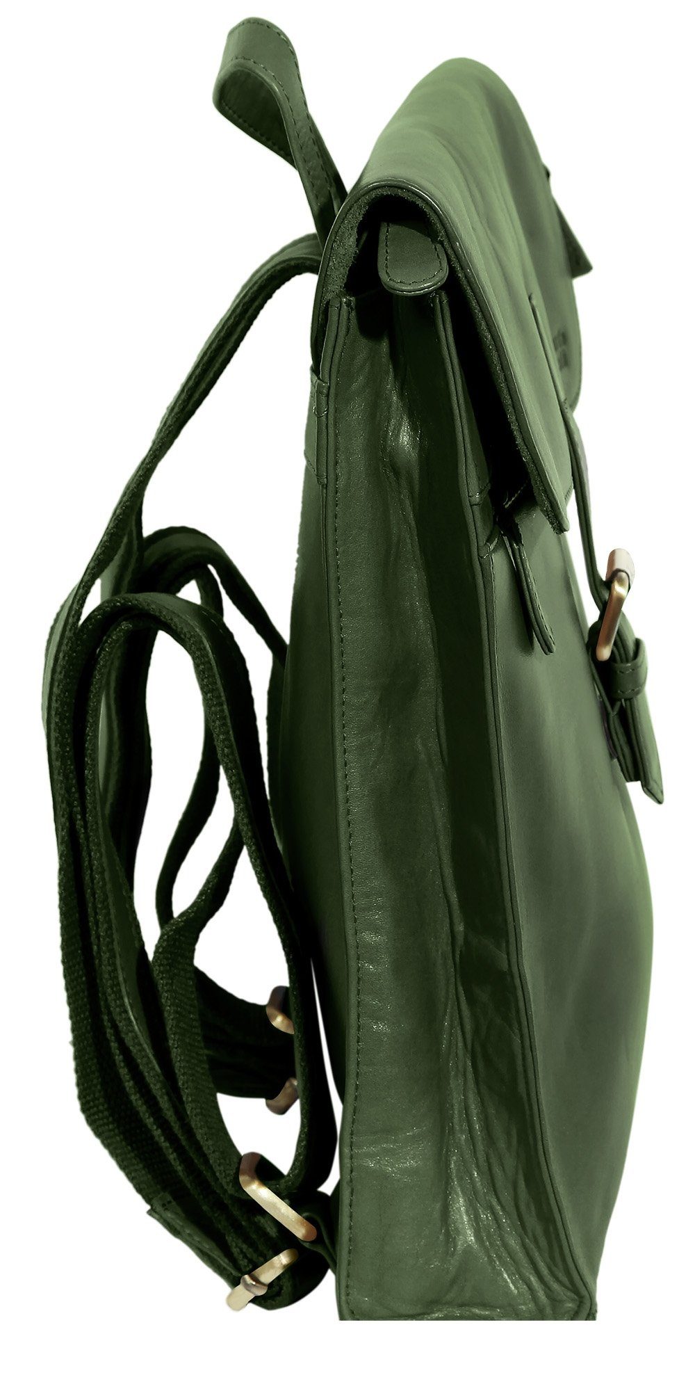 Grün VERRELLI Unisex LEONARDO Lederrucksack (einzeln) aus Rucksack Jamila Echtleder Tasche