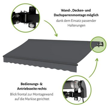 empasa Gelenkarmmarkise "START PLUS" elektrische Markise mit Fernbedienung & Handkurbel