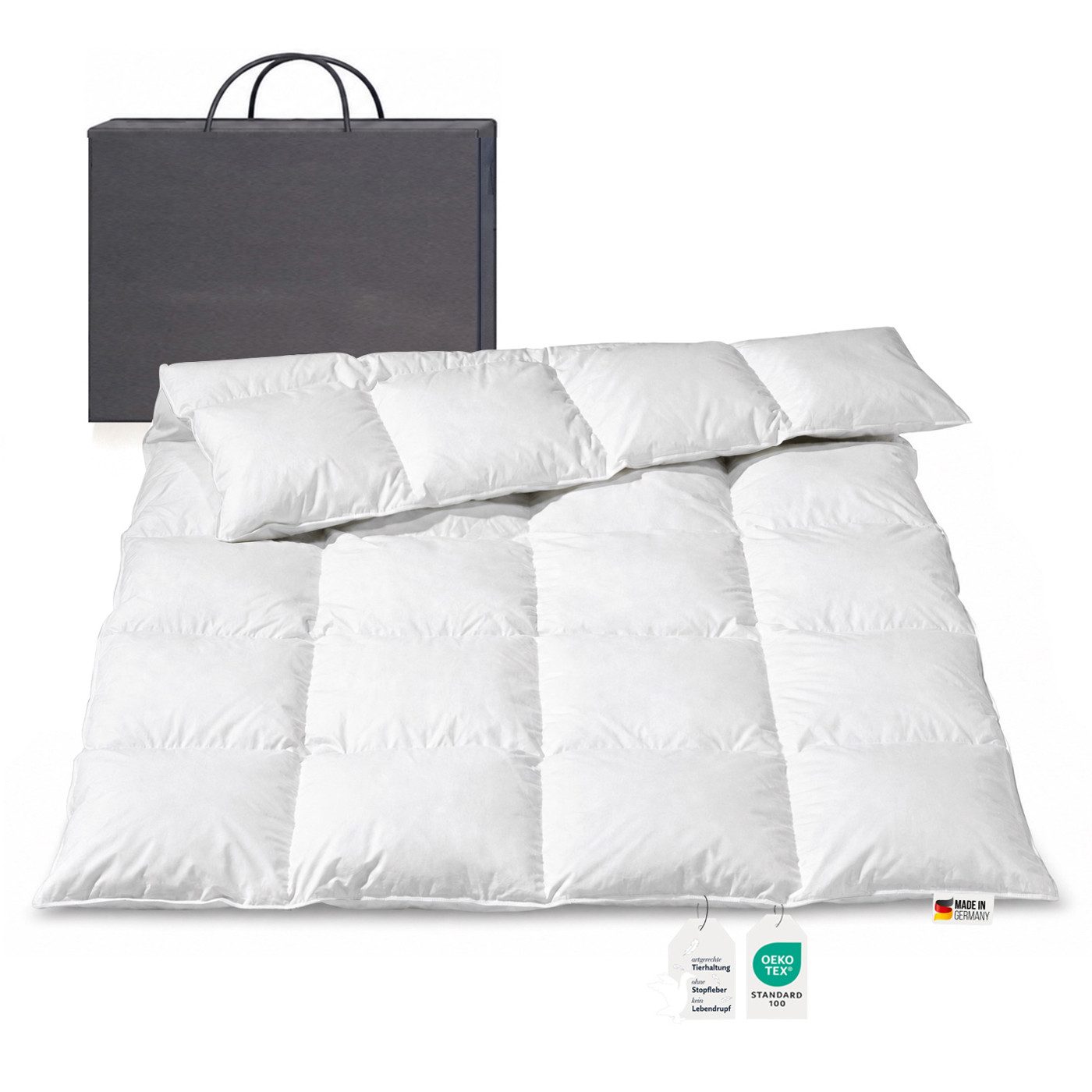 Bettenhaus Breuer Daunenbettdecke Daunendecke 900g sibirische Daunen Bettdecke warm 135x200 100% natur, Füllung: 90% Daunen, 10% Federn, Bezug: 100% Baumwolle, Allergikergeeignet
