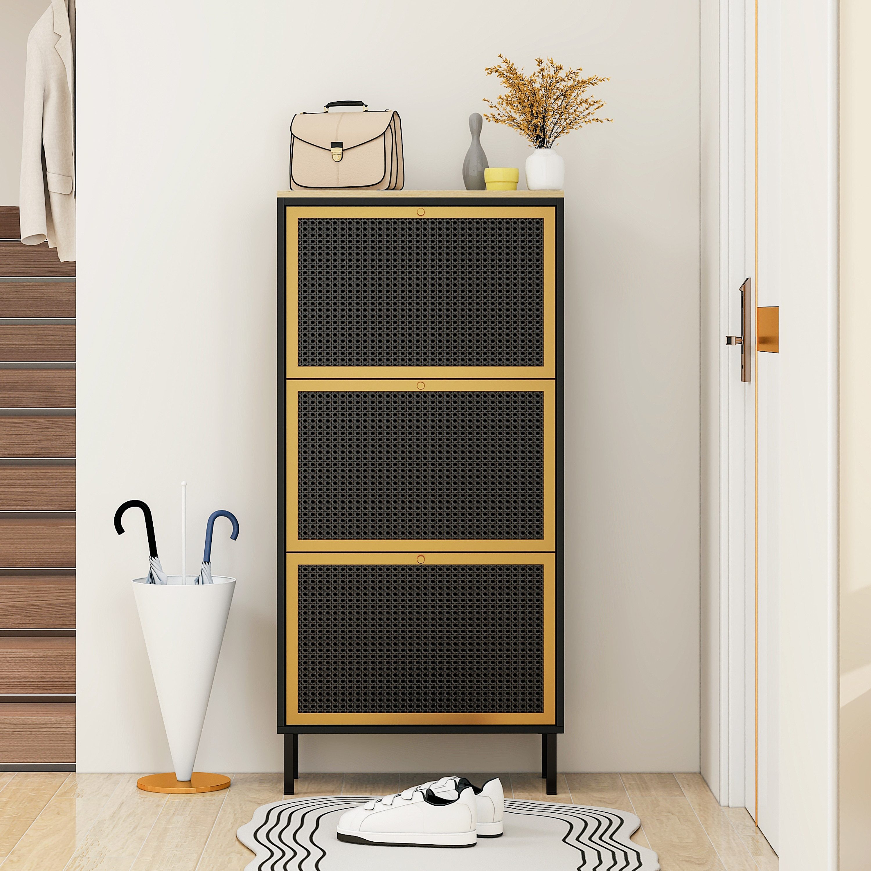 BlingBin Schuhschrank Schuhkommode mit Rückwand, Sideboard günstig online kaufen