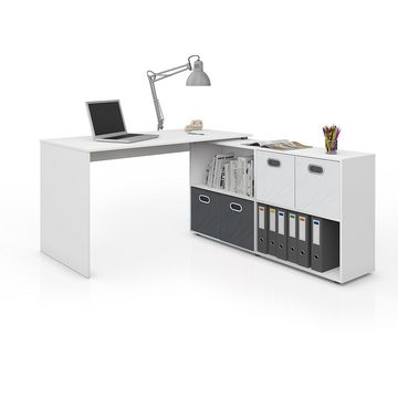 Vicco Schreibtisch Computertisch Bürotisch PC-Tisch FlexPlus Weiß