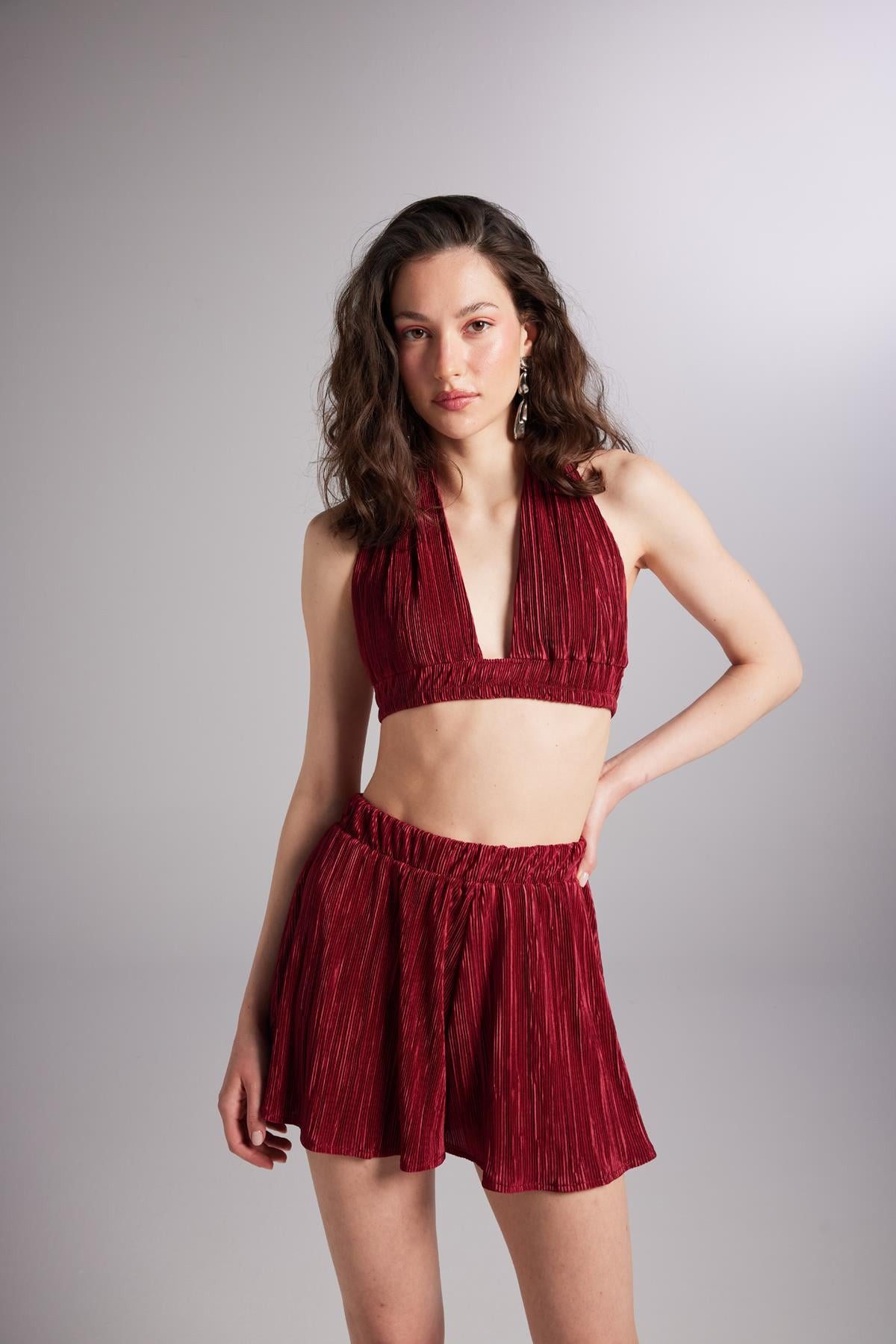 HOLLY LOLLY Blusenbody Weiches Bustier mit Bindegürtel