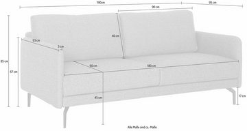 hülsta sofa 3-Sitzer hs.450, Armlehne sehr schmal, Breite 190 cm, Alugussfuß Umbragrau