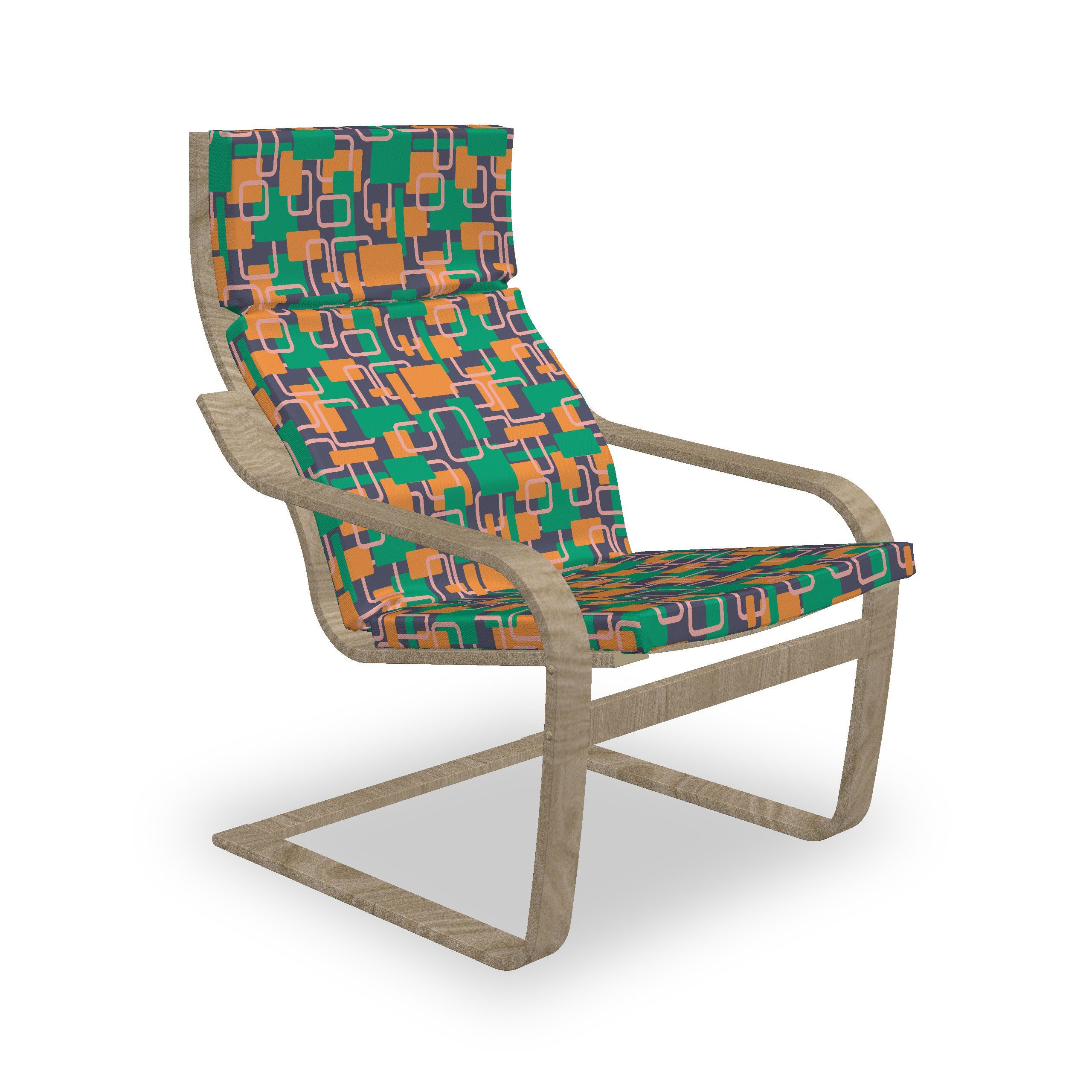 Abakuhaus Stuhlkissen Sitzkissen mit Stuhlkissen mit Hakenschlaufe und Reißverschluss, Retro Sommer tonte Geometrische Formen