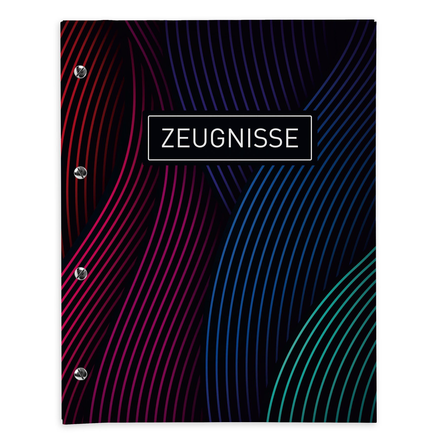 itenga Organisationsmappe itenga Zeugnismappe A4 mit Schraubverschluss Motiv wellige Linien