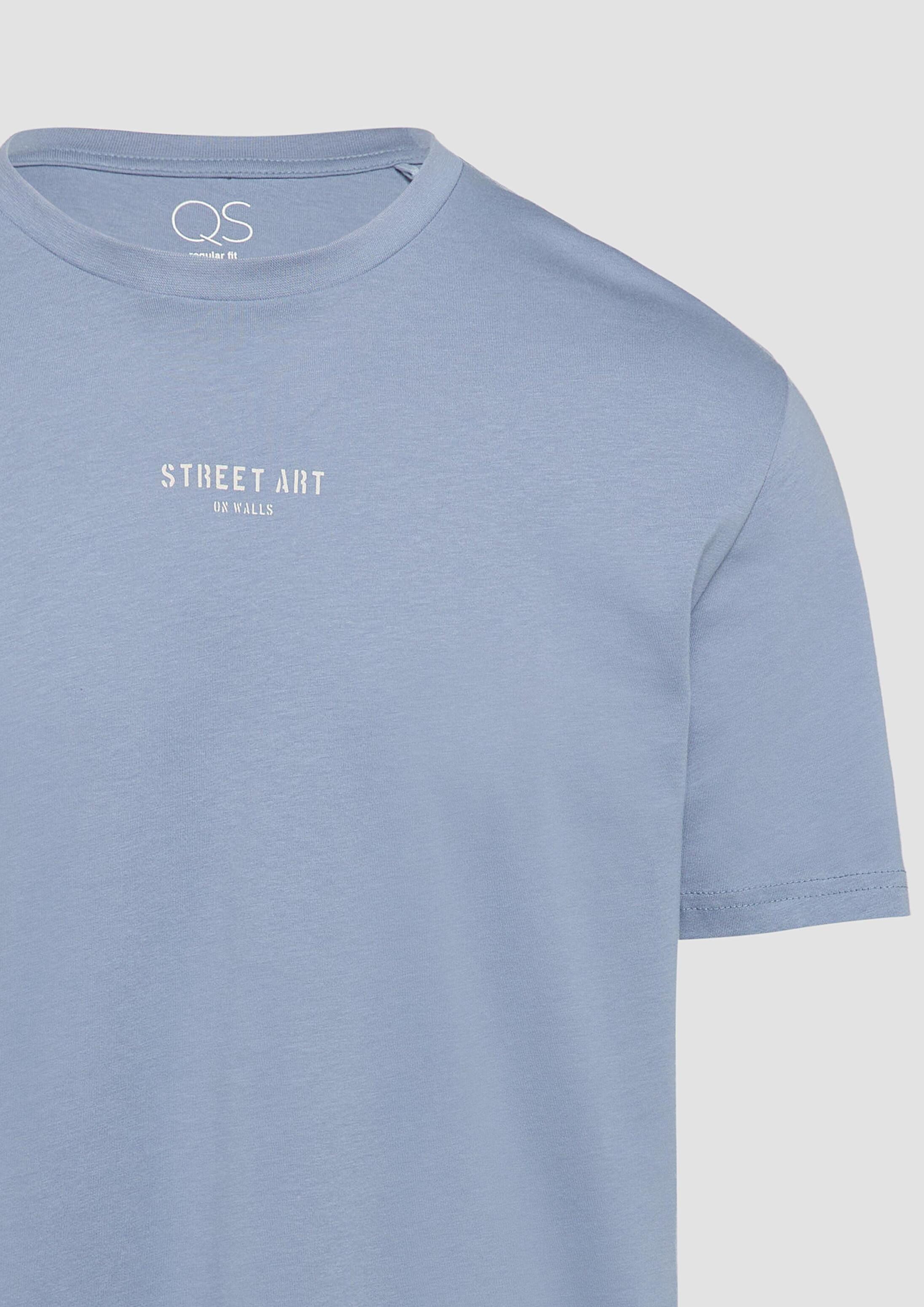 QS Kurzarmshirt T-Shirt T-Shirt mit Front- und Rückenprint