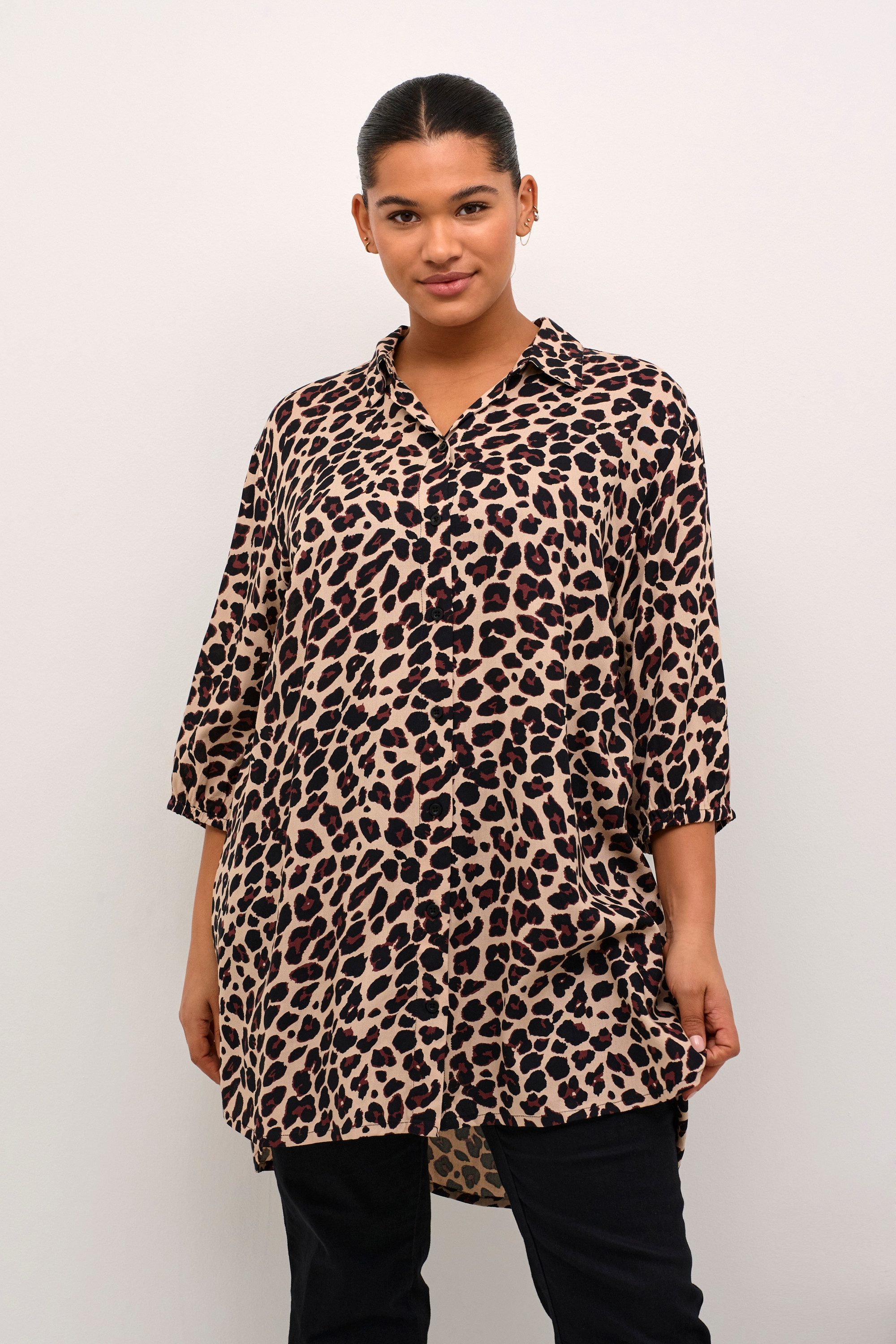 KAFFE Curve Langarmhemd Langarm - Hemd KCsonna Große Größen günstig online kaufen