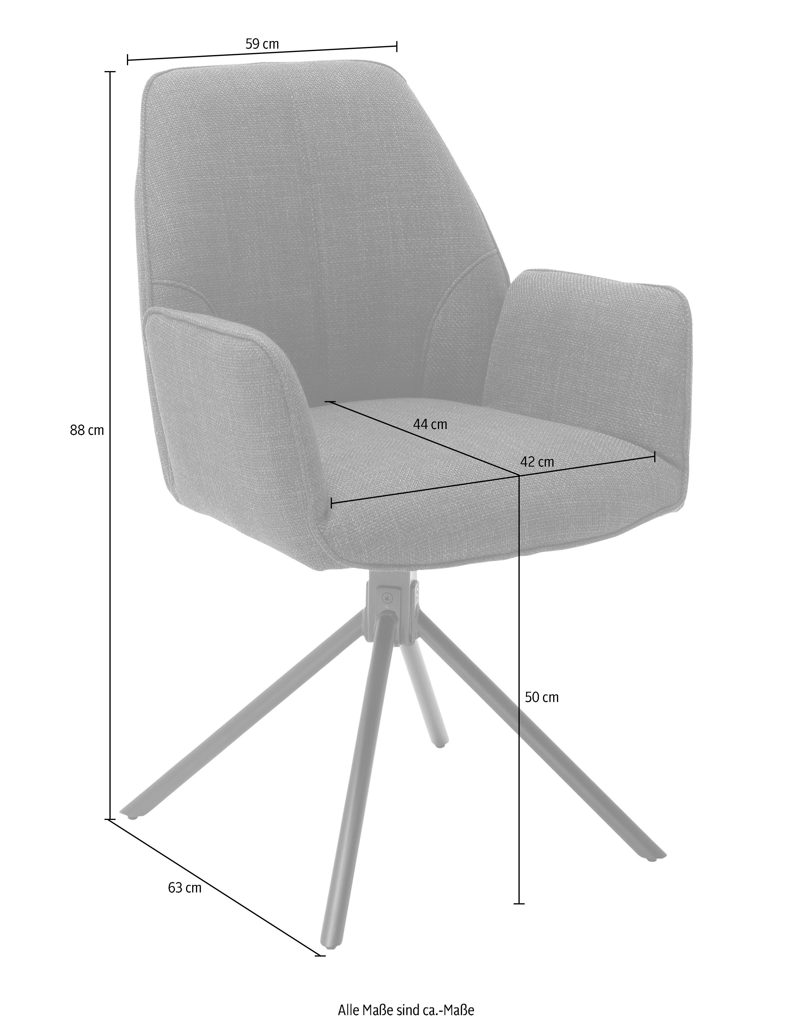 MCA furniture 4-Fußstuhl Pemba 2er-Set, 180°drehabr mit Stuhl Anthrazit St), bis | Anthrazit 120 Nivellierung, 2 belastbar kg (Set