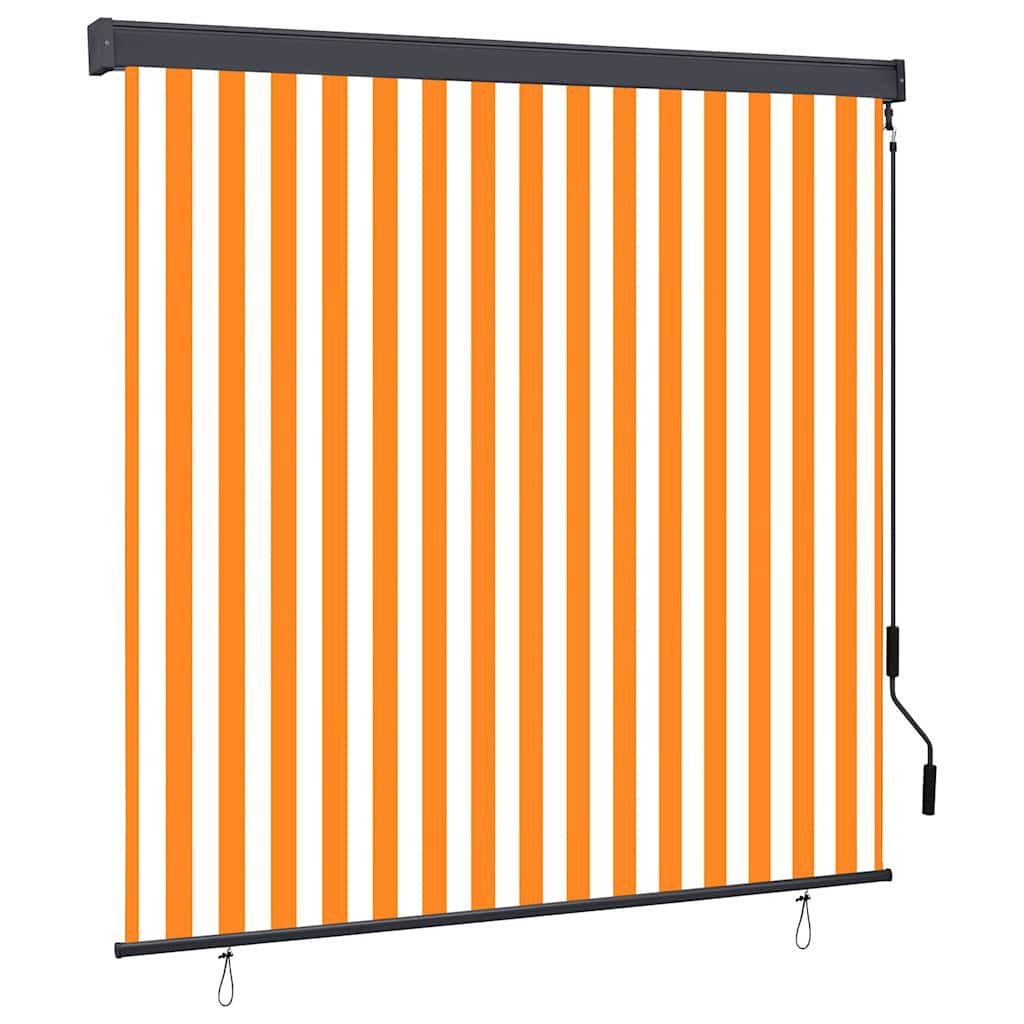 Rollo Outdoor Rollo Gestreift Orange und Weiß 180 x 250 cm Stoff, vidaXL