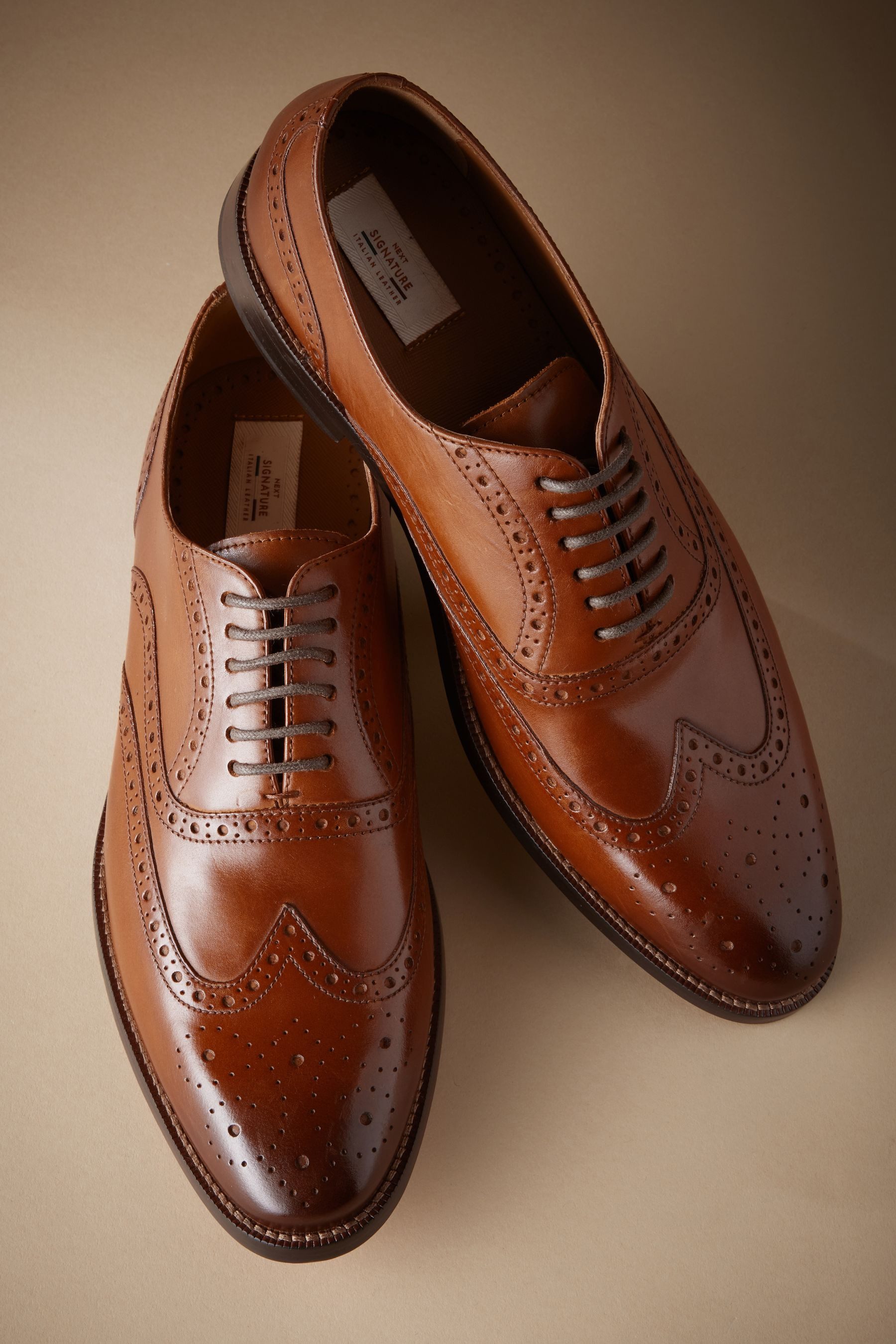 Next Signature Brogues aus italienischem Leder Budapester (1-tlg)