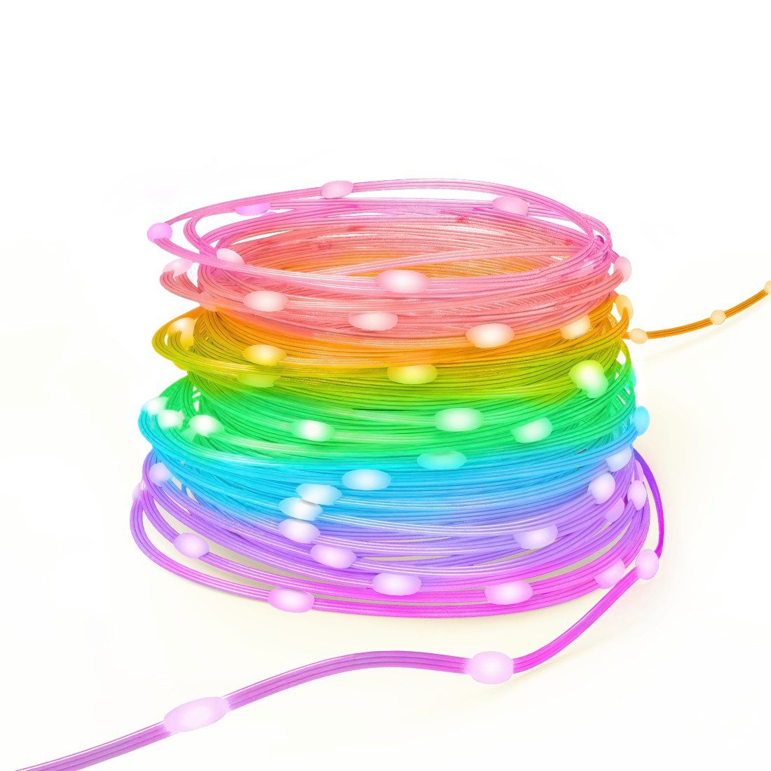 Hama LED-Lichterkette LED-Lichterkette (außen IP65 und innen, bunt + Effekte, mit App, 10 m), 100-flammig