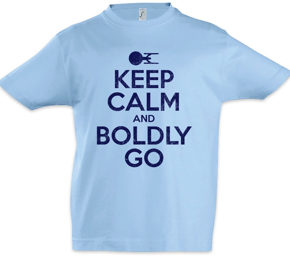 Print-Shirt Keep Calm And Boldly Go Kinder T-Shirt Star Fun Enterprise Trek