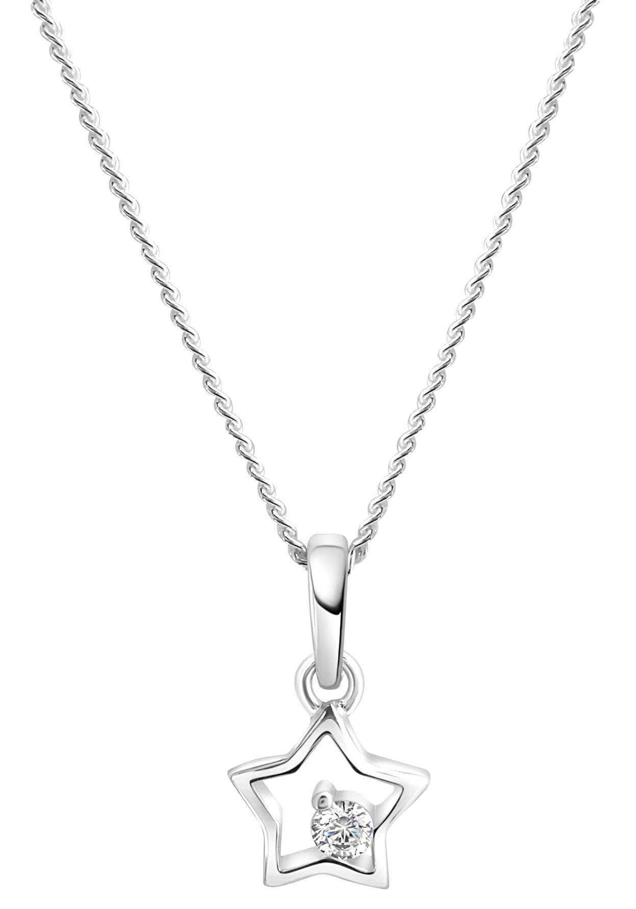 Kette mit Anhänger Schmuck Geschenk Silber 925 Halsschmuck Halskette Panzerkette Stern