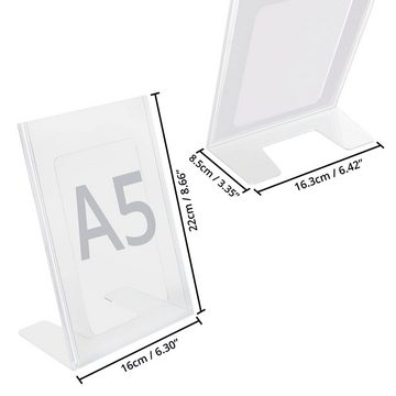 Kurtzy View Cover 12er Pack A5 Tischaufsteller - Prospekthalter, 12 Stück Tischaufsteller A5 Transparent Plastik Prospekthalter