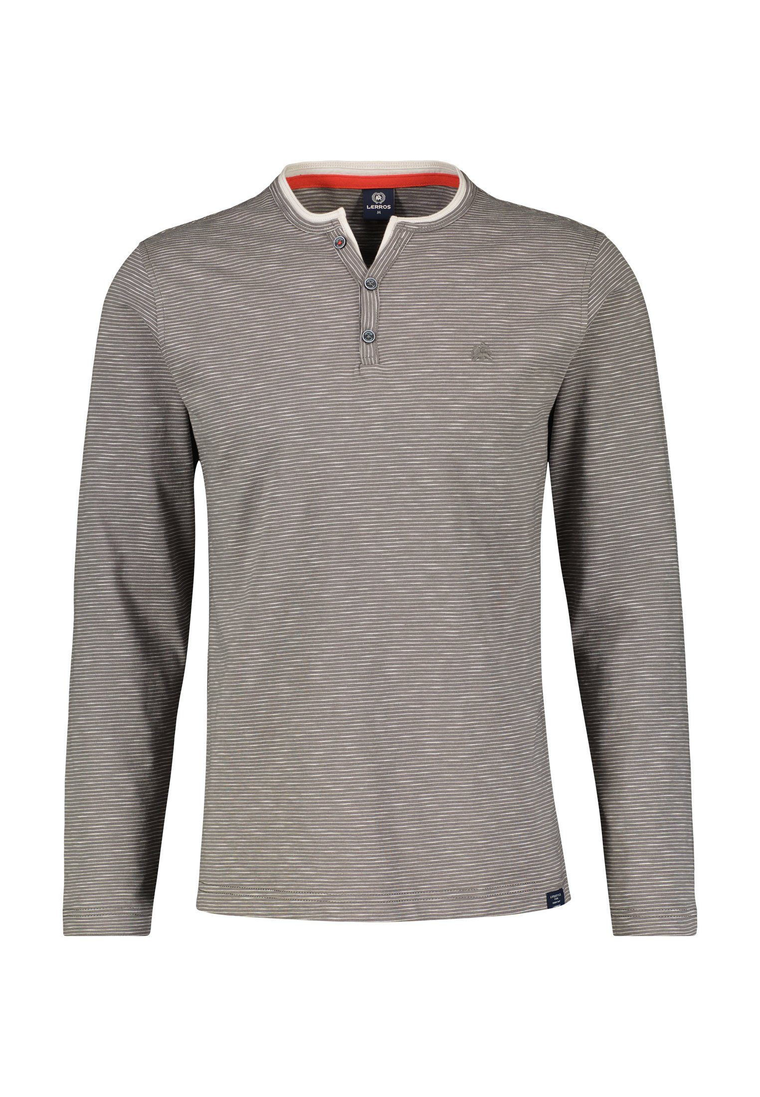 LERROS Langarmshirt LERROS Langarmserafino, gestreift BASALT GREY