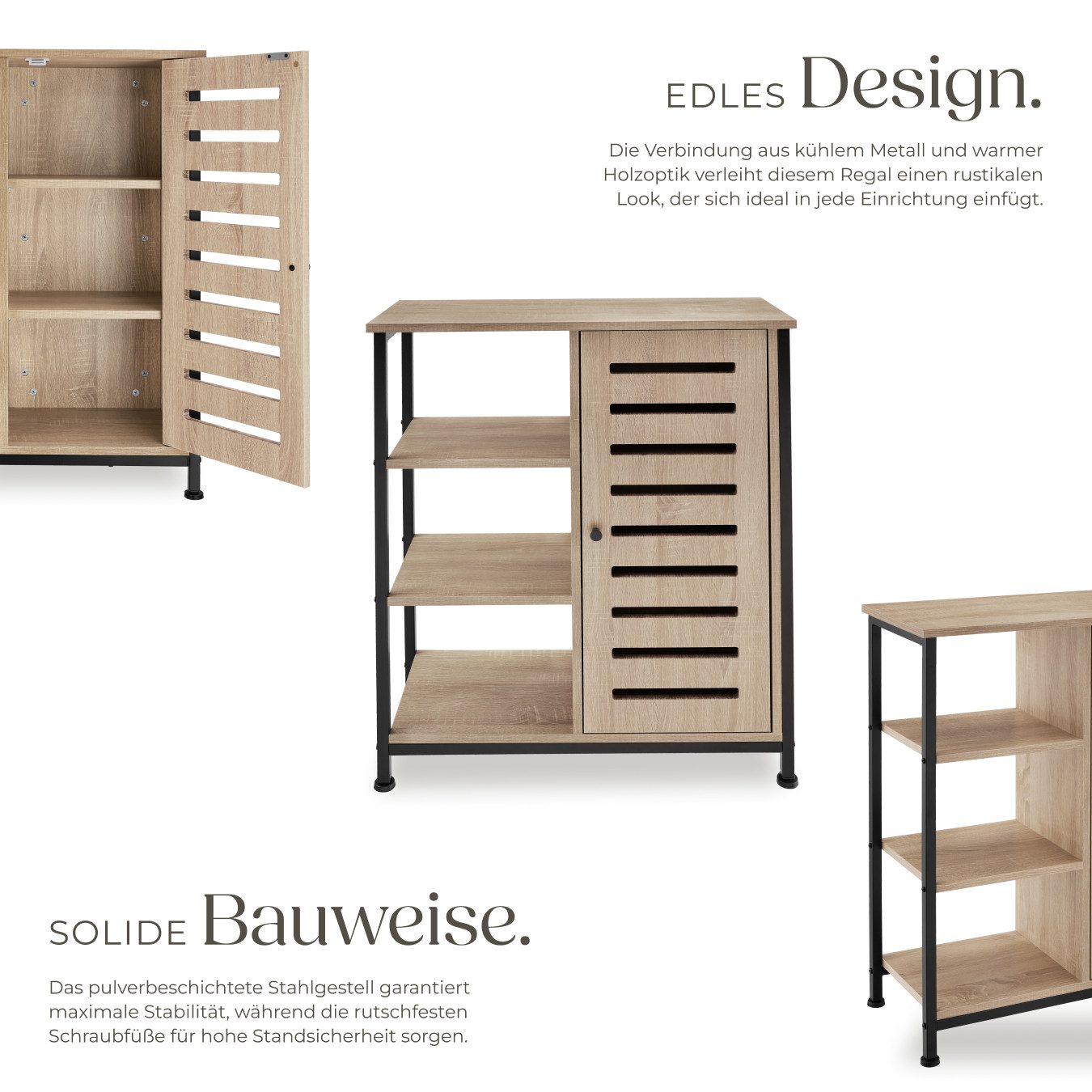 tectake Highboard Sideboard, Industrial Style