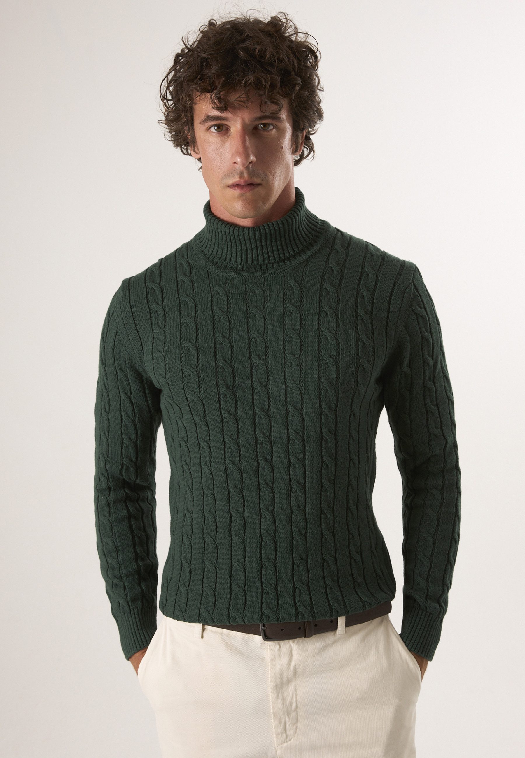 Felix Hardy Rollkragenpullover Rollkragenpullover mit Zopfmuster
