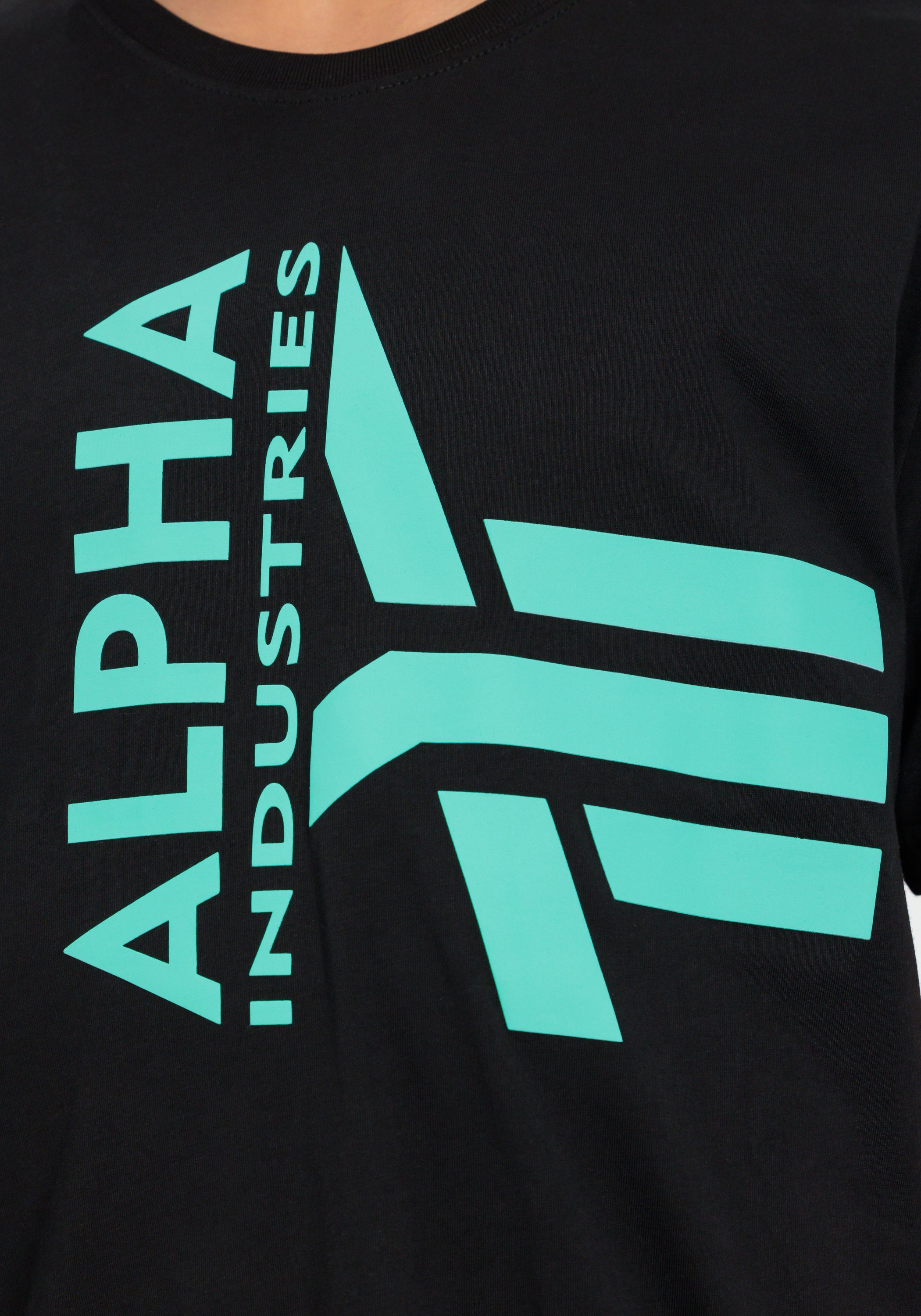 Alpha Industries T-Shirt Alpha Industries T-Shirts Half - Logo Foam T Men black/green