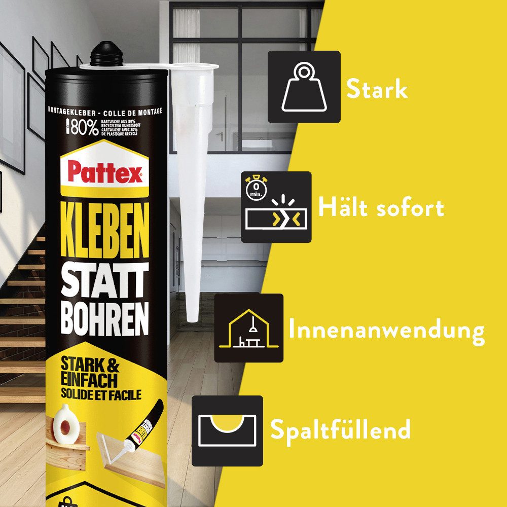 Pattex Montagekleber Pattex Kleben statt Bohren Montagekleber 400 g