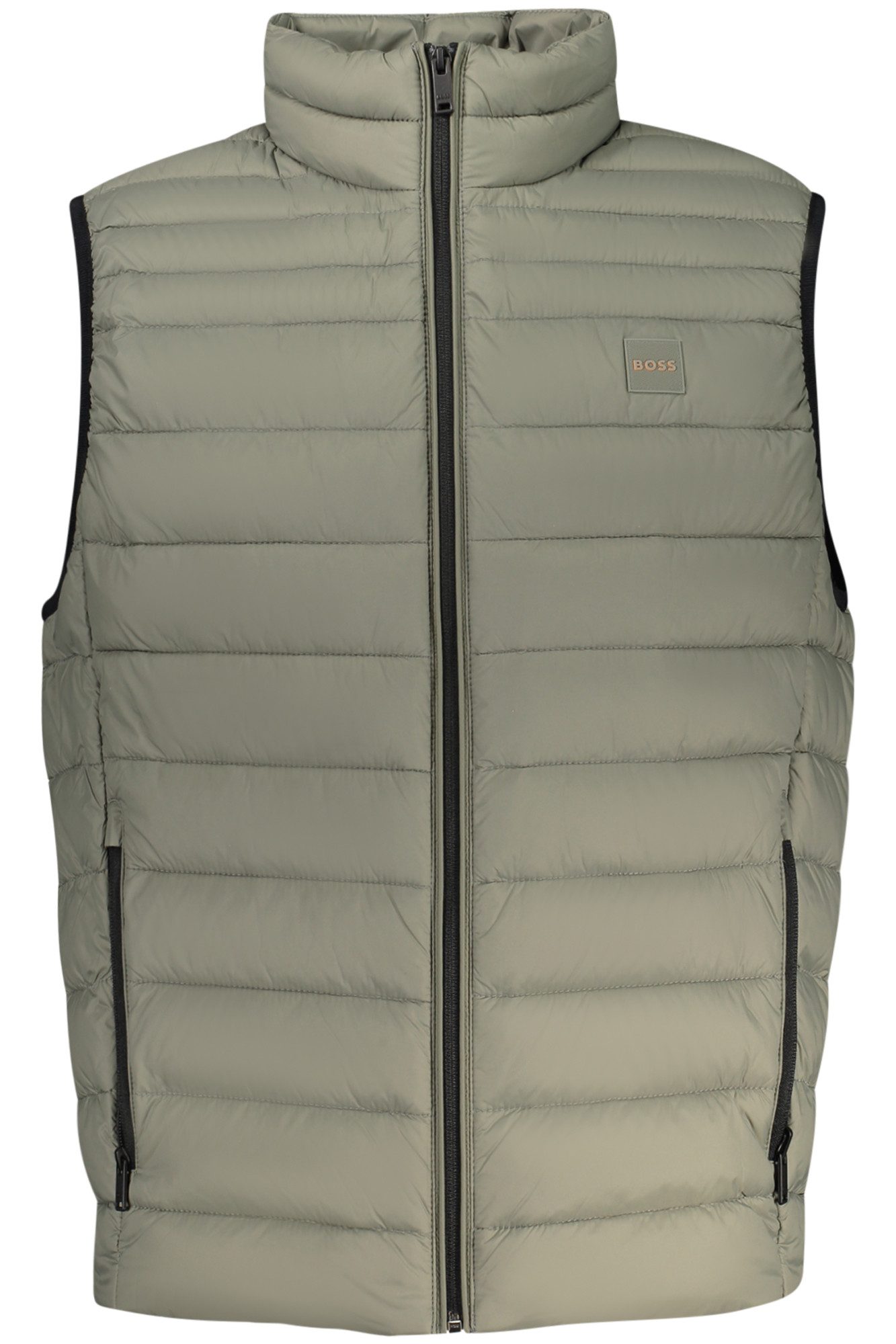 BOSS Outdoorjacke Ärmelloses Herrenhemd in Grün mit Taschen und Reißverschluss