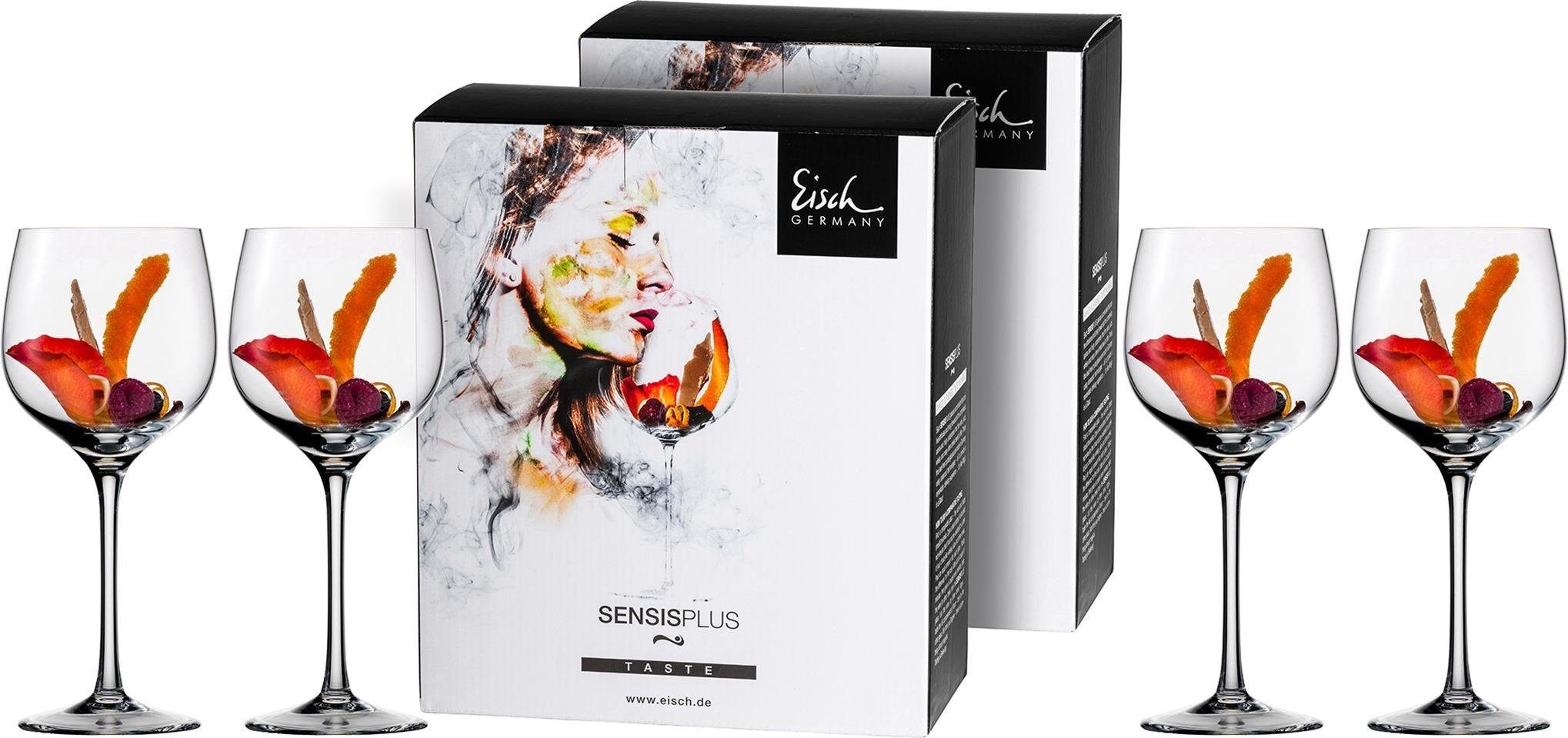 Eisch Germany Rotweinglas Superior SensisPlus, 4-tlg., Kristallglas, (Burgunderglas), Bleifrei, 470 ml, 4-teilig