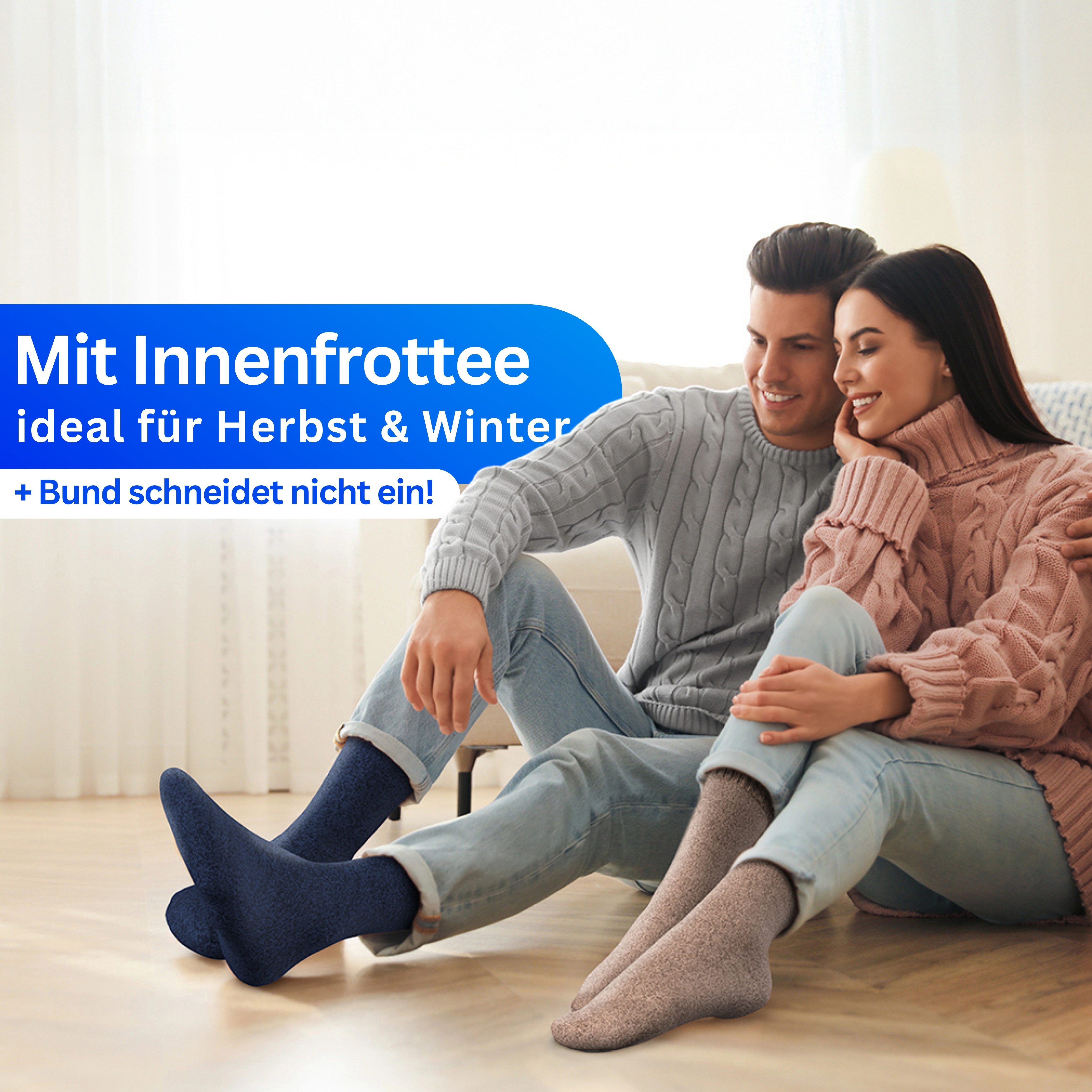 MEDOLY Thermosocken Wintersocken mit 85% Baumwolle (6er-Pack) Vollfrottee für extra Wärme