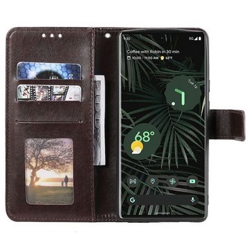 CoverKingz Handyhülle Hülle für Google Pixel 7 Handyhülle Flip Case Cover Schutzhülle 16,0 cm (6,3 Zoll), Klapphülle Schutzhülle mit Kartenfach Schutztasche Motiv Mandala