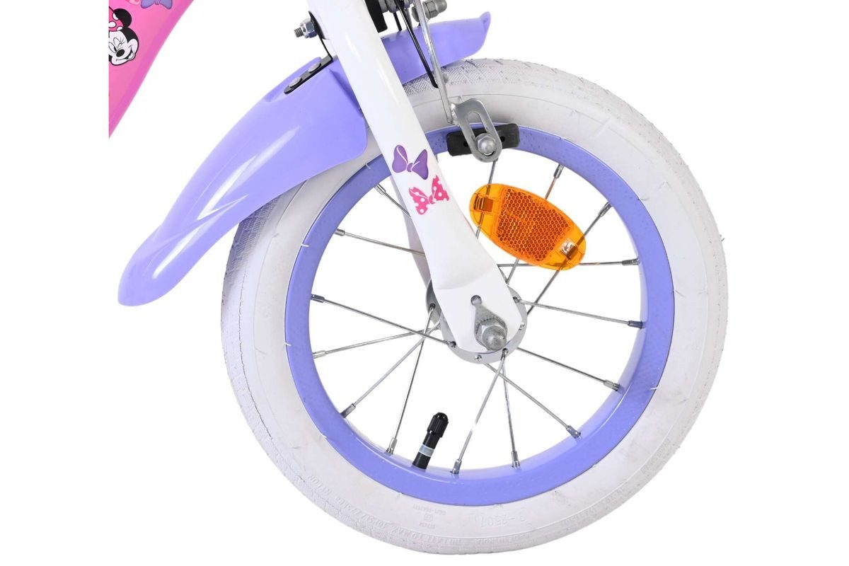 Volare Kinderfahrrad 12 Zoll Kinderfahrrad Mädchenfahrrad Fahrrad Minnie Mouse 20522-CB12, Rücktritt, Korb, Stützräder