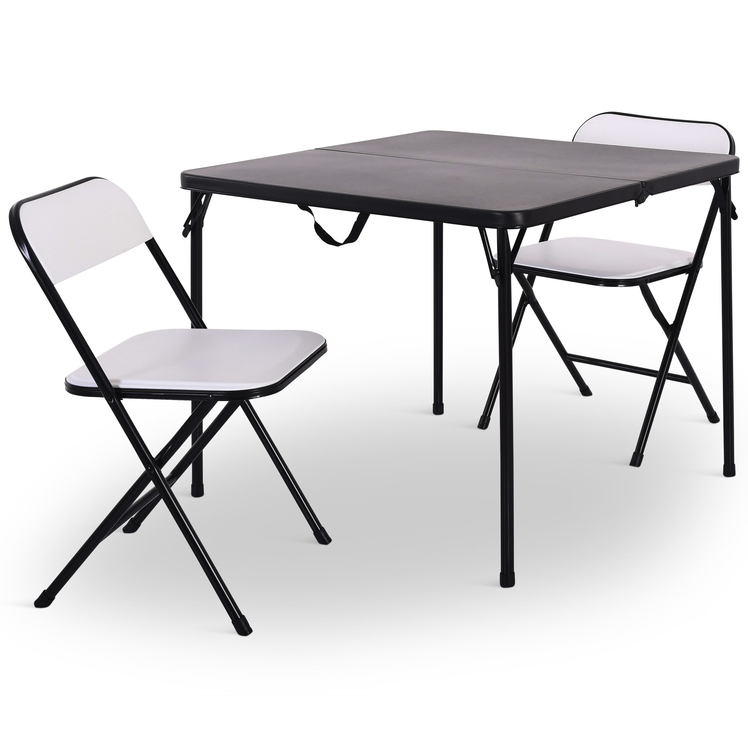 Raburg Campingtisch mit Stühlen, klappbar, Garten & Outdoor, Kunststoff/Metall, Jonas (Set mit Tisch & 2 oder 4 Klappstühlen · in Schwarz oder Weiß), Klappbar & platzsparend · wetterfest & robust · ideal für Outdoor