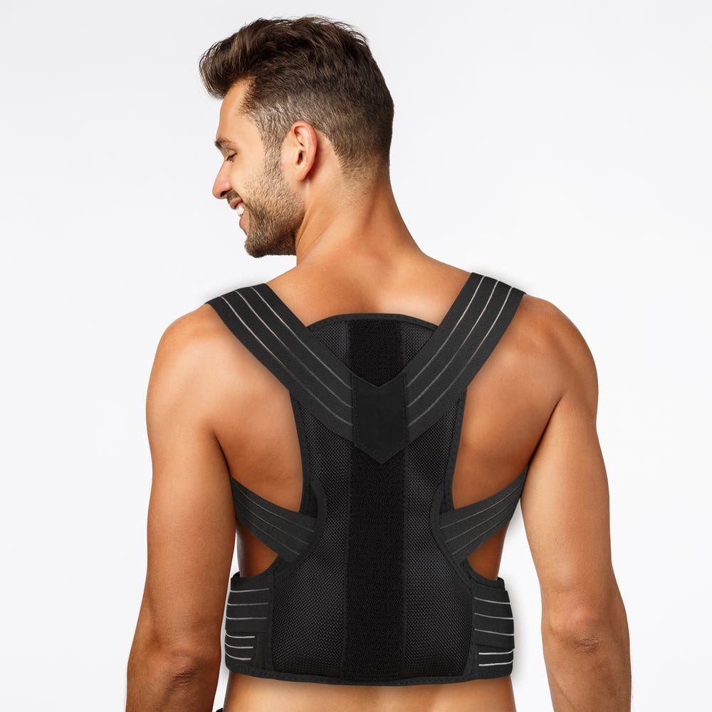 MAXXMEE Rückenbandage Haltungskorrektor mit Gelpad L/XL, Unterstützung Verbesserung Körperhaltung angenehm mit Haltungsgurt