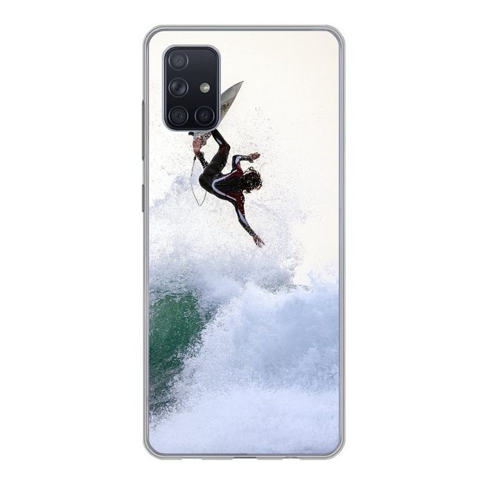 MuchoWow Handyhülle Surfer macht einen Trick Phone Case Handyhülle Samsung Galaxy A71 Silikon Schutzhülle