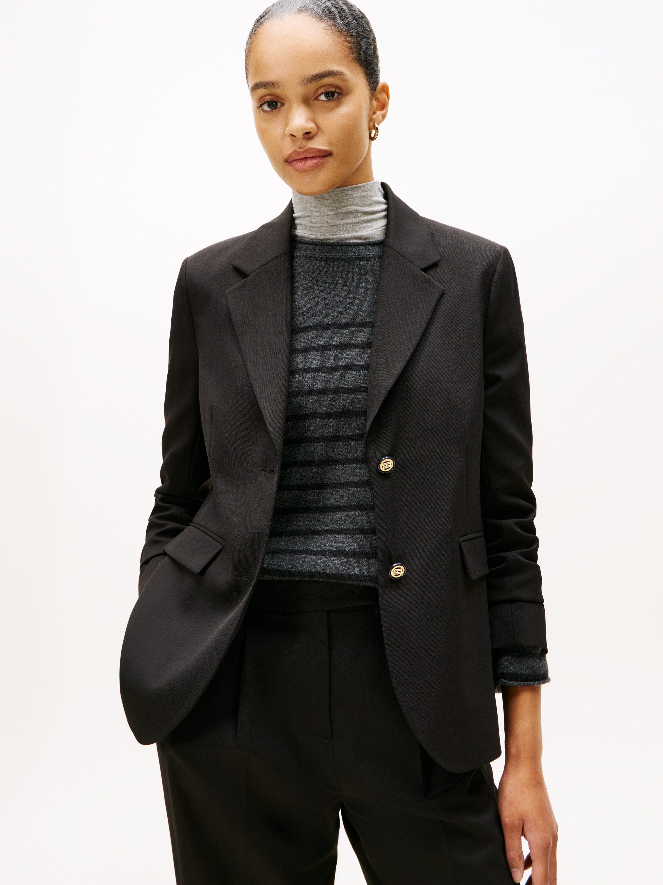 Tommy Hilfiger Longblazer TIMELESS WOOL REG STRT SB BLAZER mit Wolle günstig online kaufen