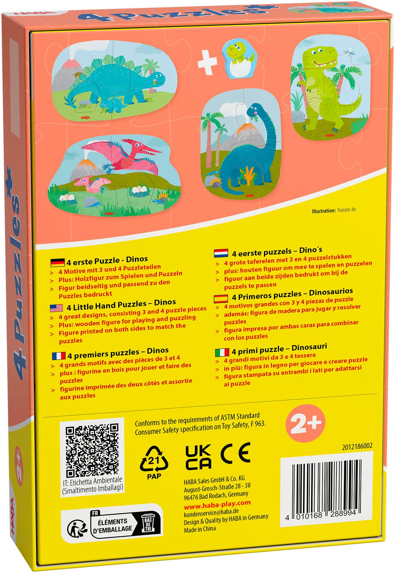 Haba Puzzle 4 erste Puzzles Dinos, günstig online kaufen