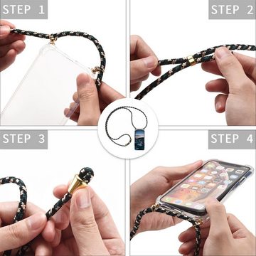 CoolGadget Handykette Handyhülle mit Handyband für Apple iPhone 12 Pro Max 6,7 Zoll, Case zum Umhängen Kette Halsband Kordel Hülle für iPhone 12 Pro Max