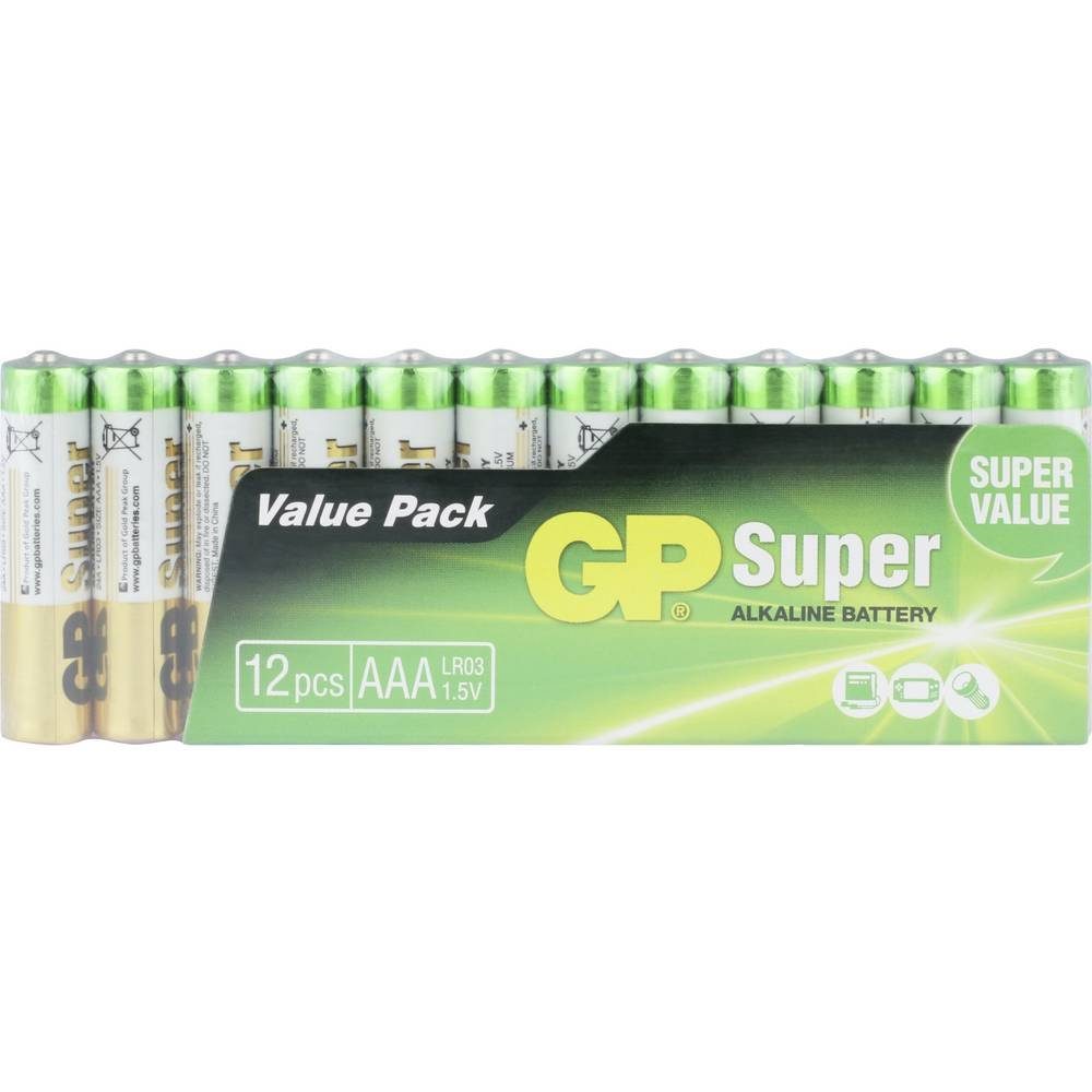 GP Batteries GP Alkaline-Batterien 12er Akku Micro