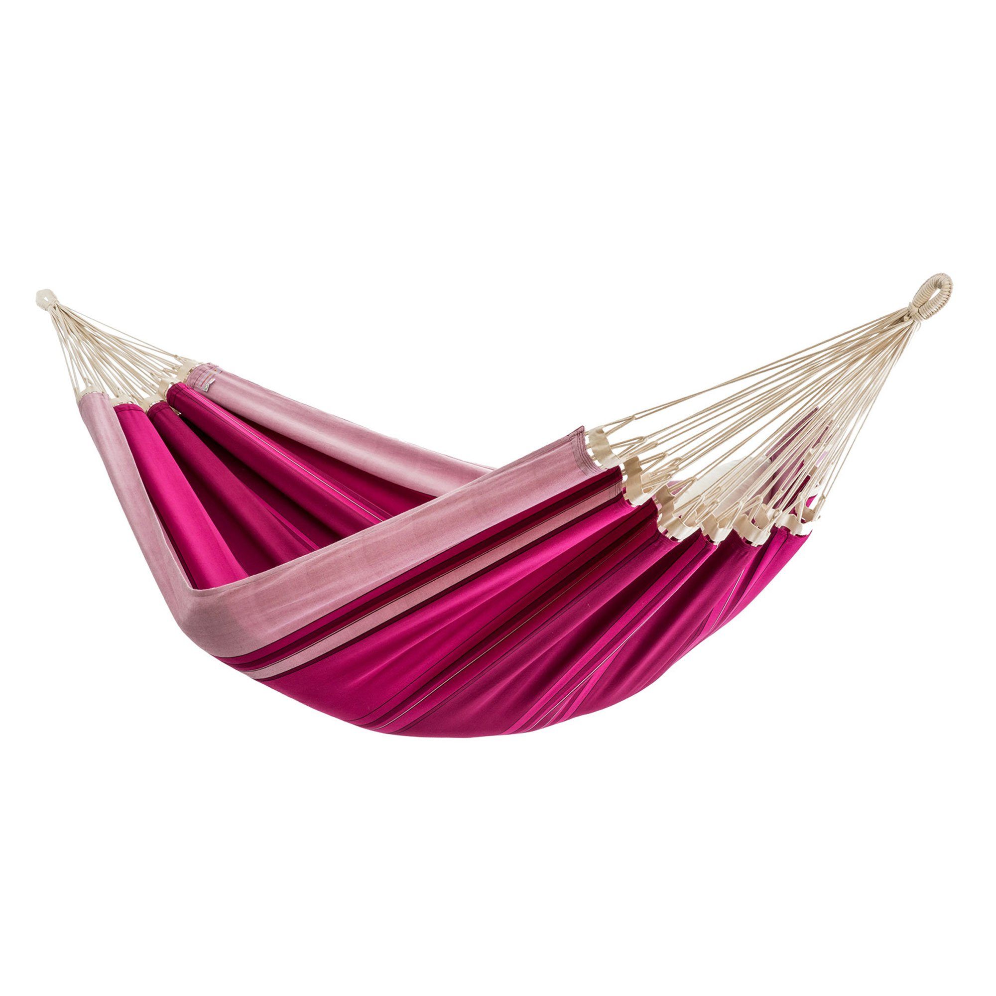 HängemattenGlück Hängematte Doppel Hängematte XL Beleza plum Baumwolle bio von Hängemattenglück, Fair hergestellter Artikel aus Bio Baumwolle GOTS zertifiziert