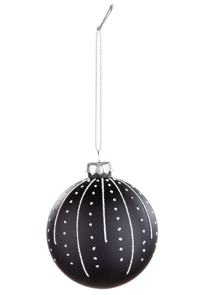 GILDE Dekoobjekt 12er Ihren "Black&White" Elegante Baumkugel - Set für Kontraste Glas W