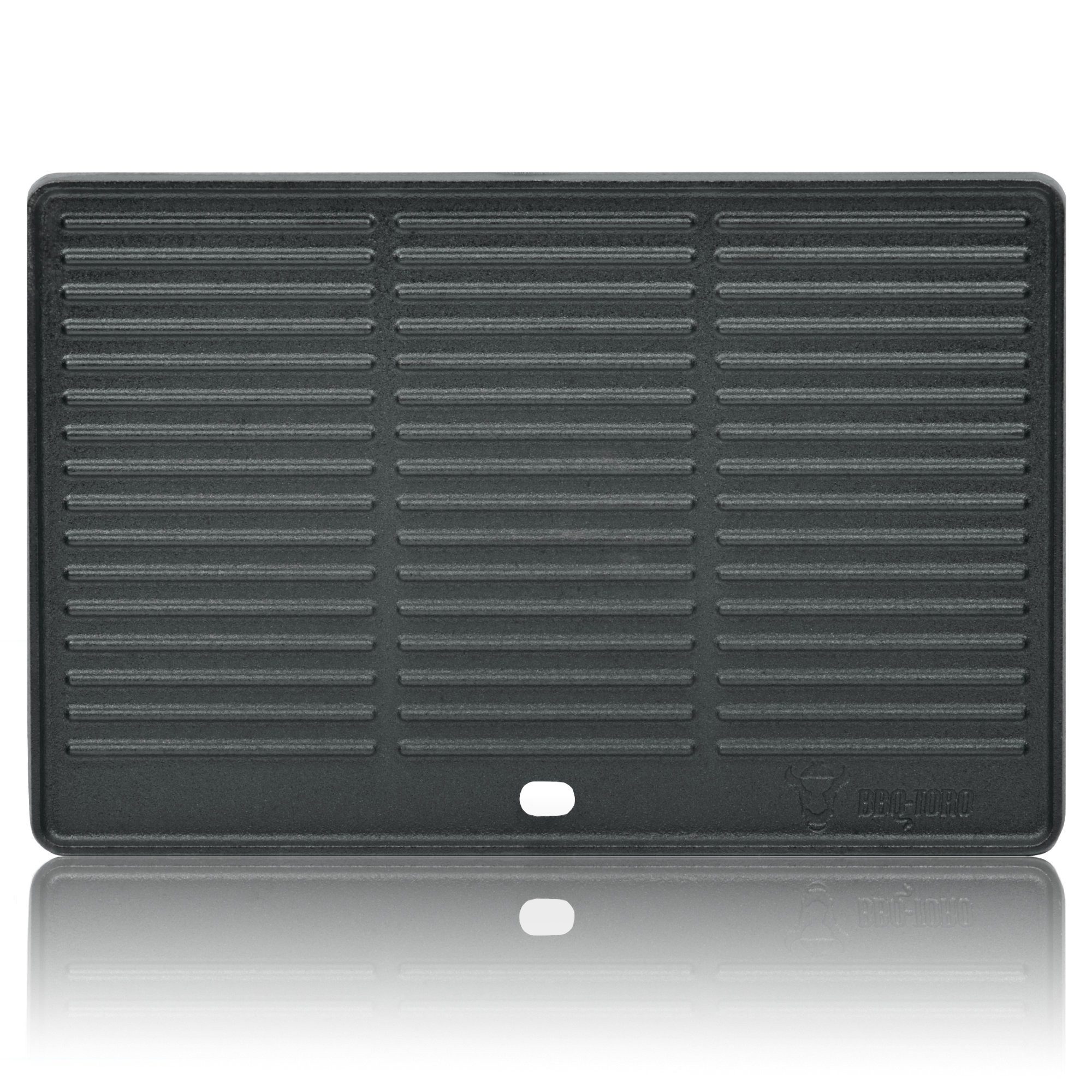 BBQ-Toro Grillplatte Gusseisen Grillplatte 41,5 x 27,5 cm, Wendeplatte, preseasoned, beidseitig verwendbar