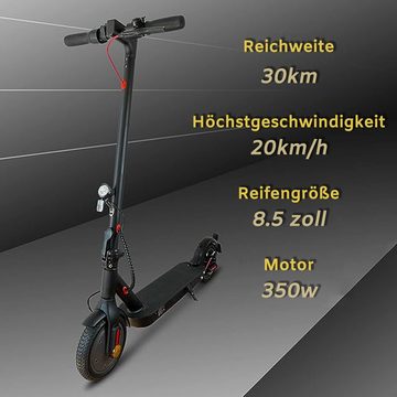 ZWHEEL E-Scooter 8,5 Zoll ElektroScooter mit Straßenzulassung ABE, APP, 350,00 W, 20,00 km/h, (mit Schutzblechen x), Doppelbremssystem, klappbarer Elektroroller