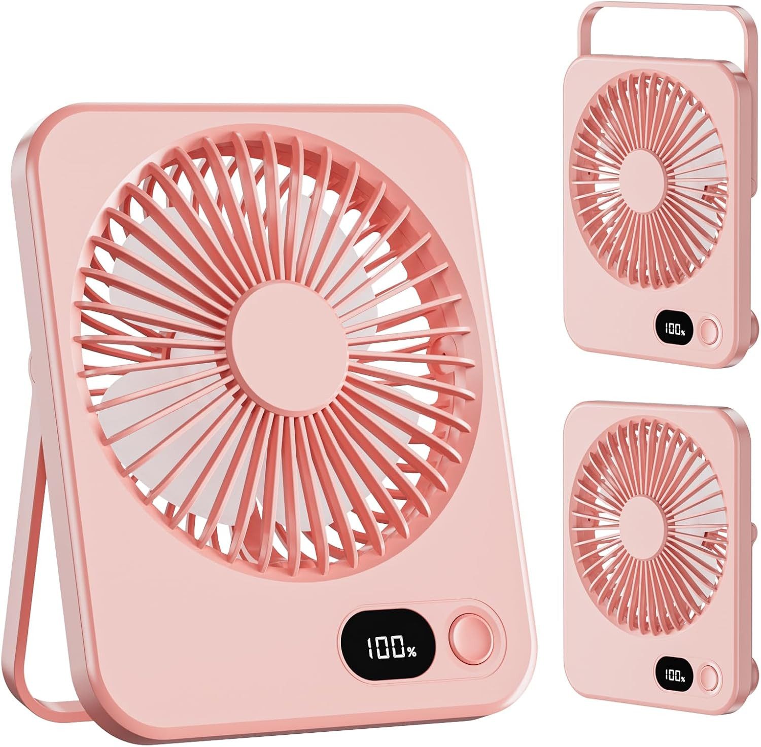 Coonoor Mini USB-Ventilator Mini USB-Ventilator, Einstellbar Tragbarer LED Anzeige Fan, für Büro, Zuhause, Schlafzimmer, Bibliothek, Reise,Wohnheim, Küche