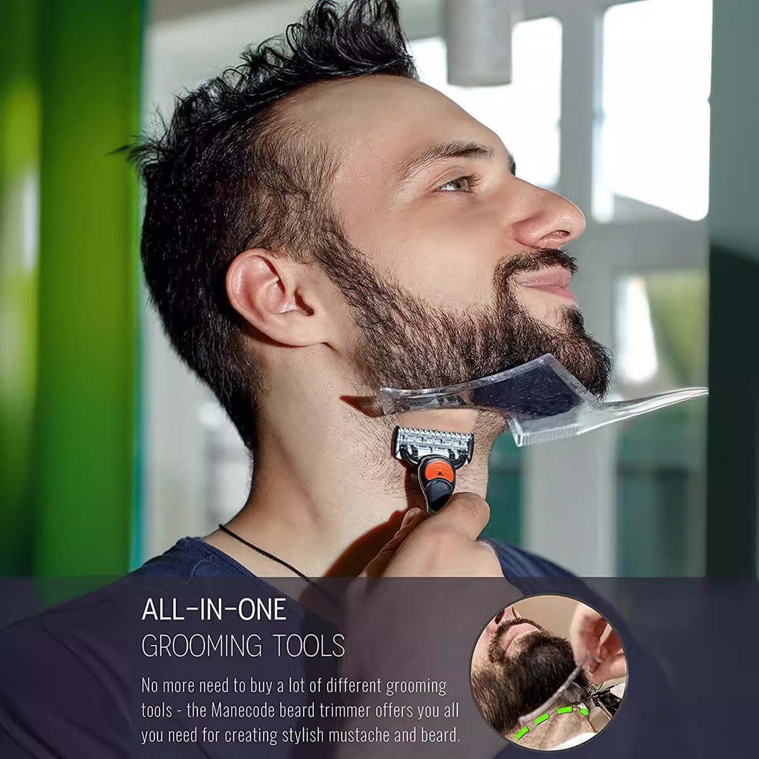 trends for living Bartkamm beard shaping tool Bart- und Schnurrbart-Stylingvorlagen schwarz