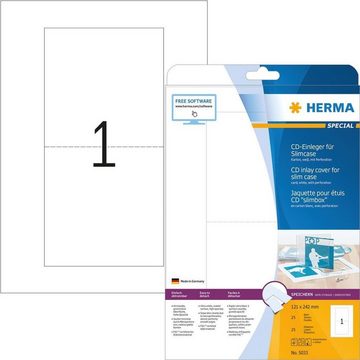 HERMA CD-Rohling HERMA CD-Einleger A4 weiß 121x242 mm nicht klebend 25 St.