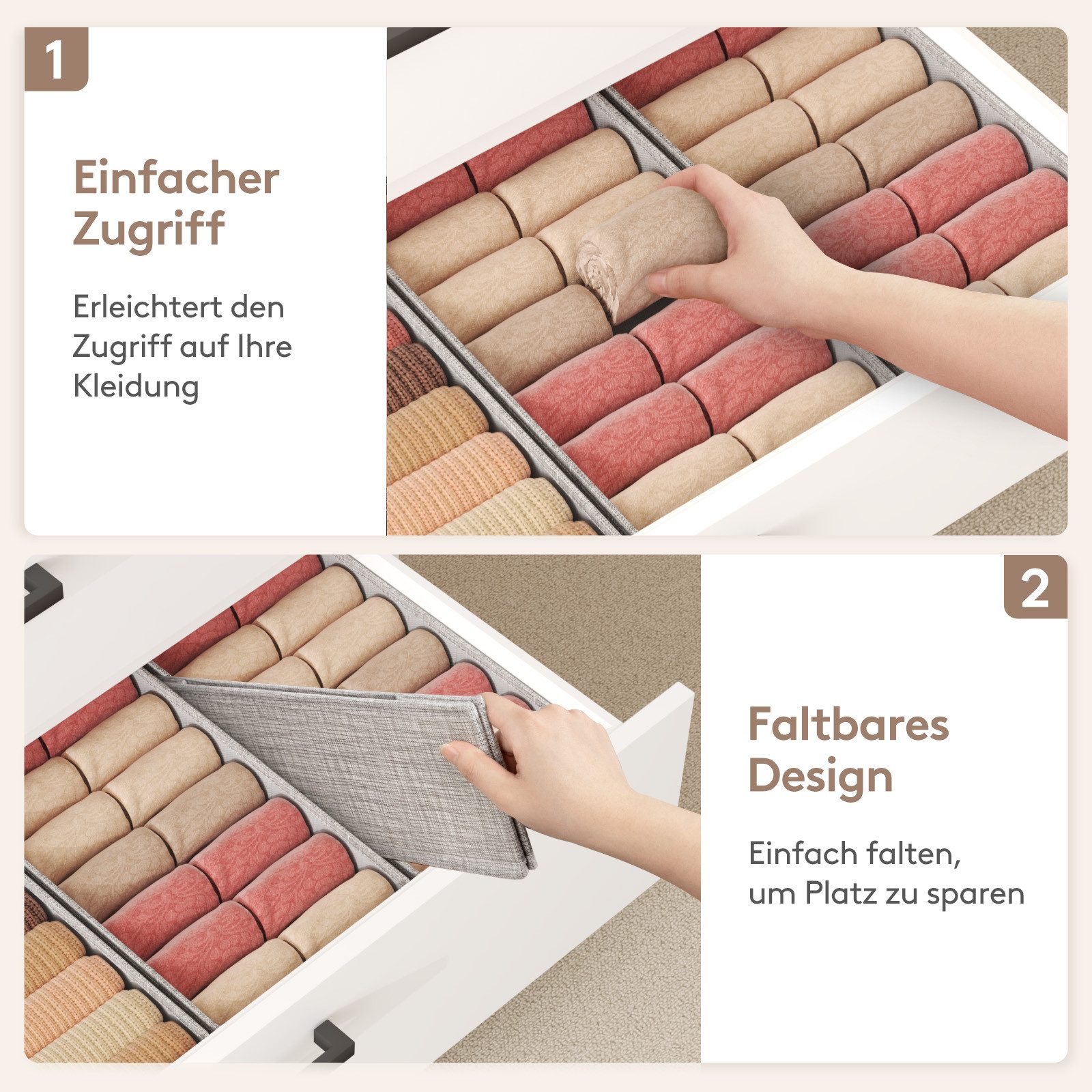 Lifewit Aufbewahrungsdose Schubladen Organizer, Kleiderschrank Organizer, Schrank Organizer und. (12 St) – Bild 5 von 5