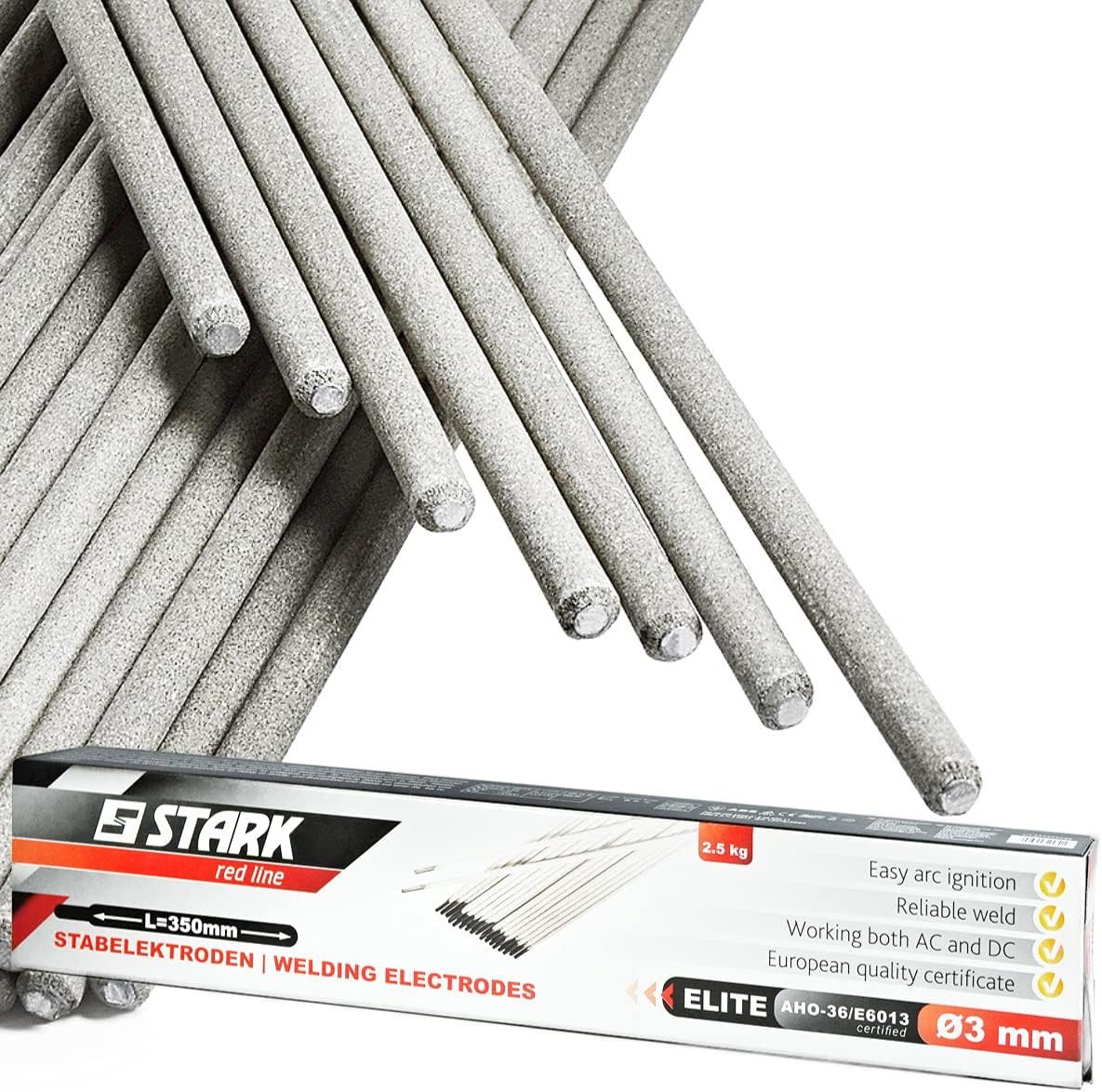 Stark Stabelektroden Rutile Allround-Schweißelektrode, universal zum Schweißen, (Set, 88St), 3 x 350 mm, Zertifiziert nach EN ISO 2560-A: E 43 3 R 11