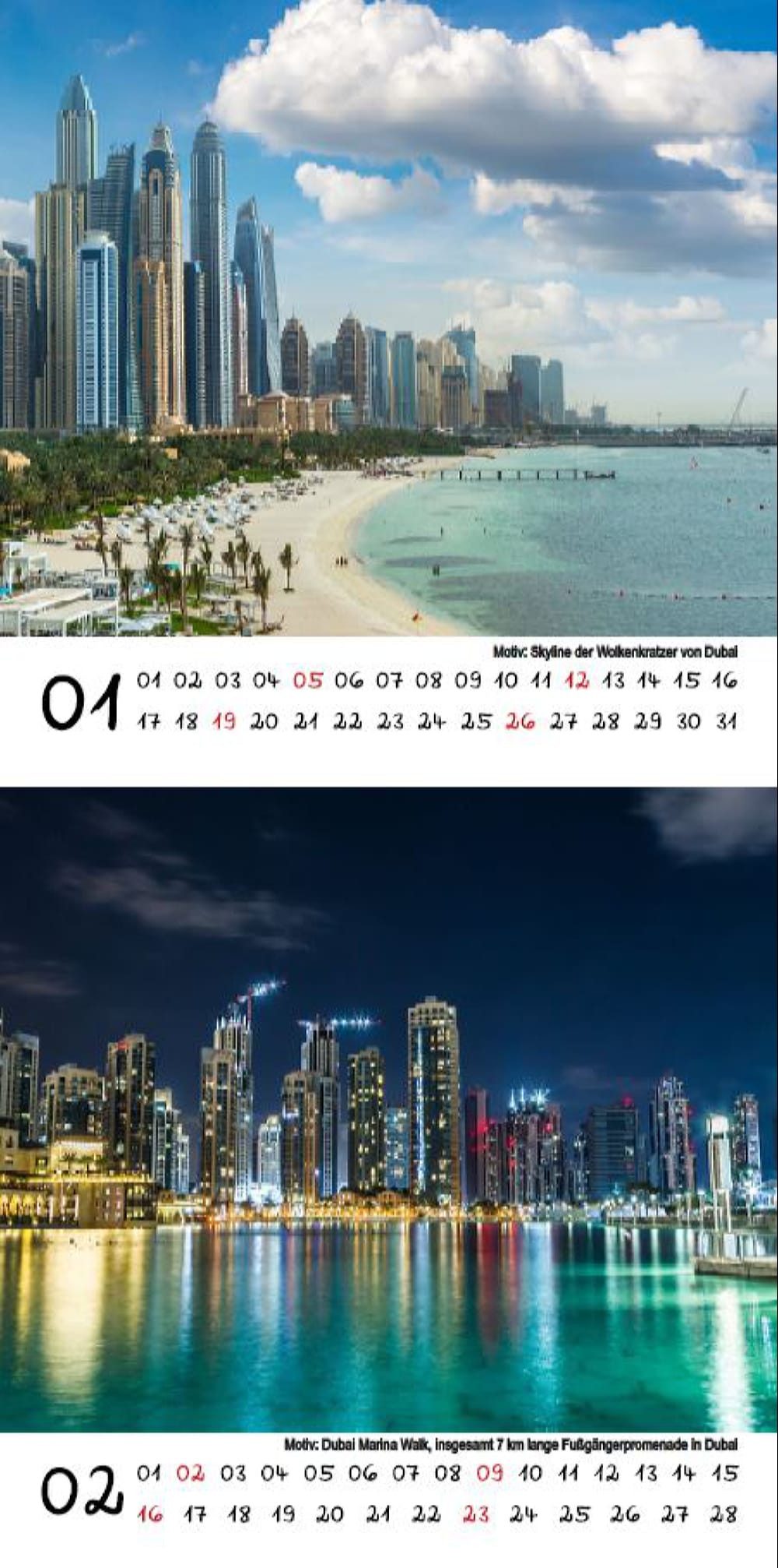 Thumbnail - Seelenzauber Tischkalender Reisezauber Dubai Kalender für 2025 Format 10cm x 10cm Urlaubsträume